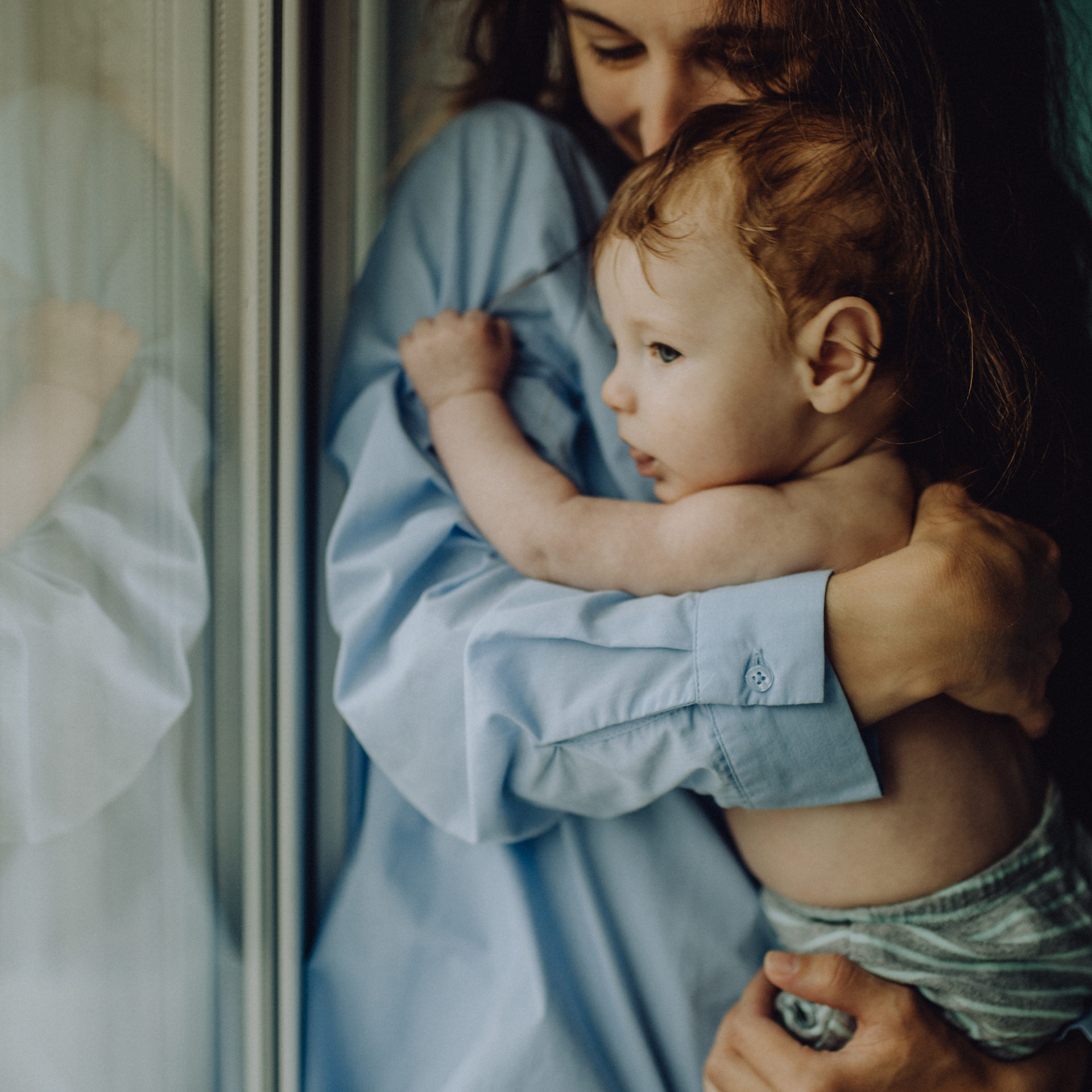 Оля и малыш дома