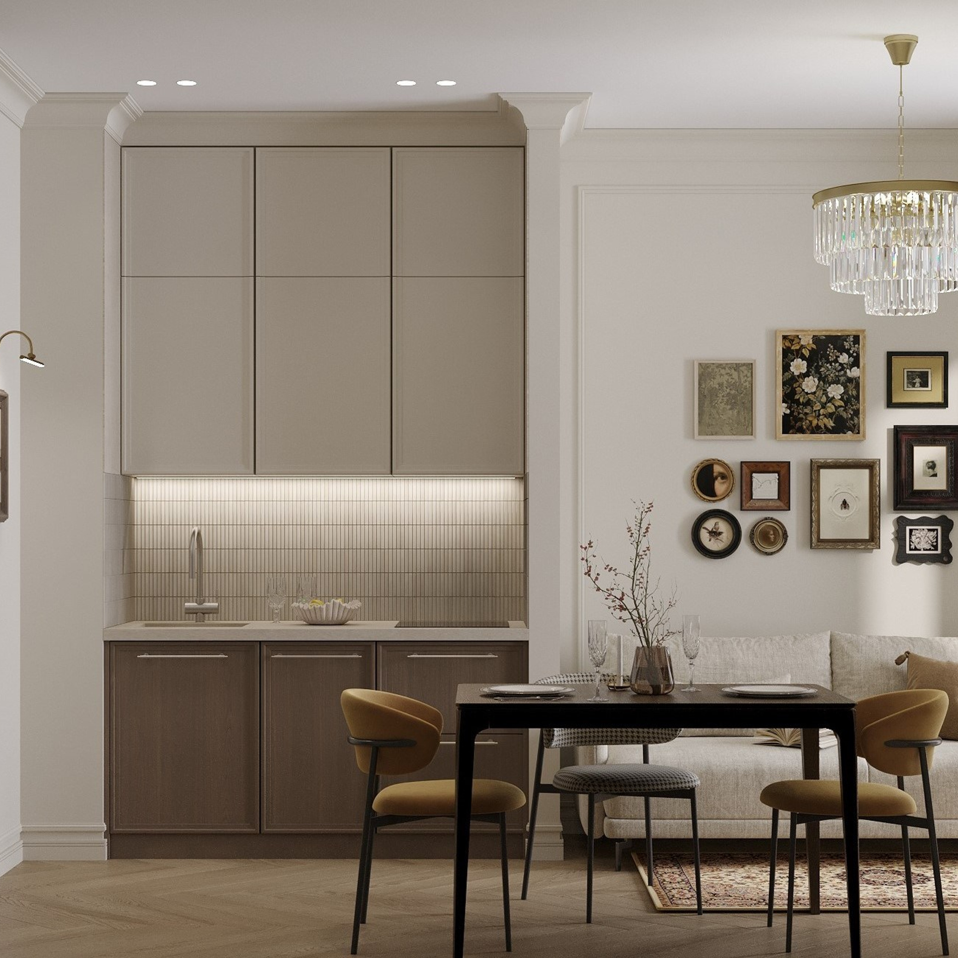 ЖК iD Park Pobedy / 40 м². Дизайнер интерьера Кристина Дедова / Оренбург, Москва