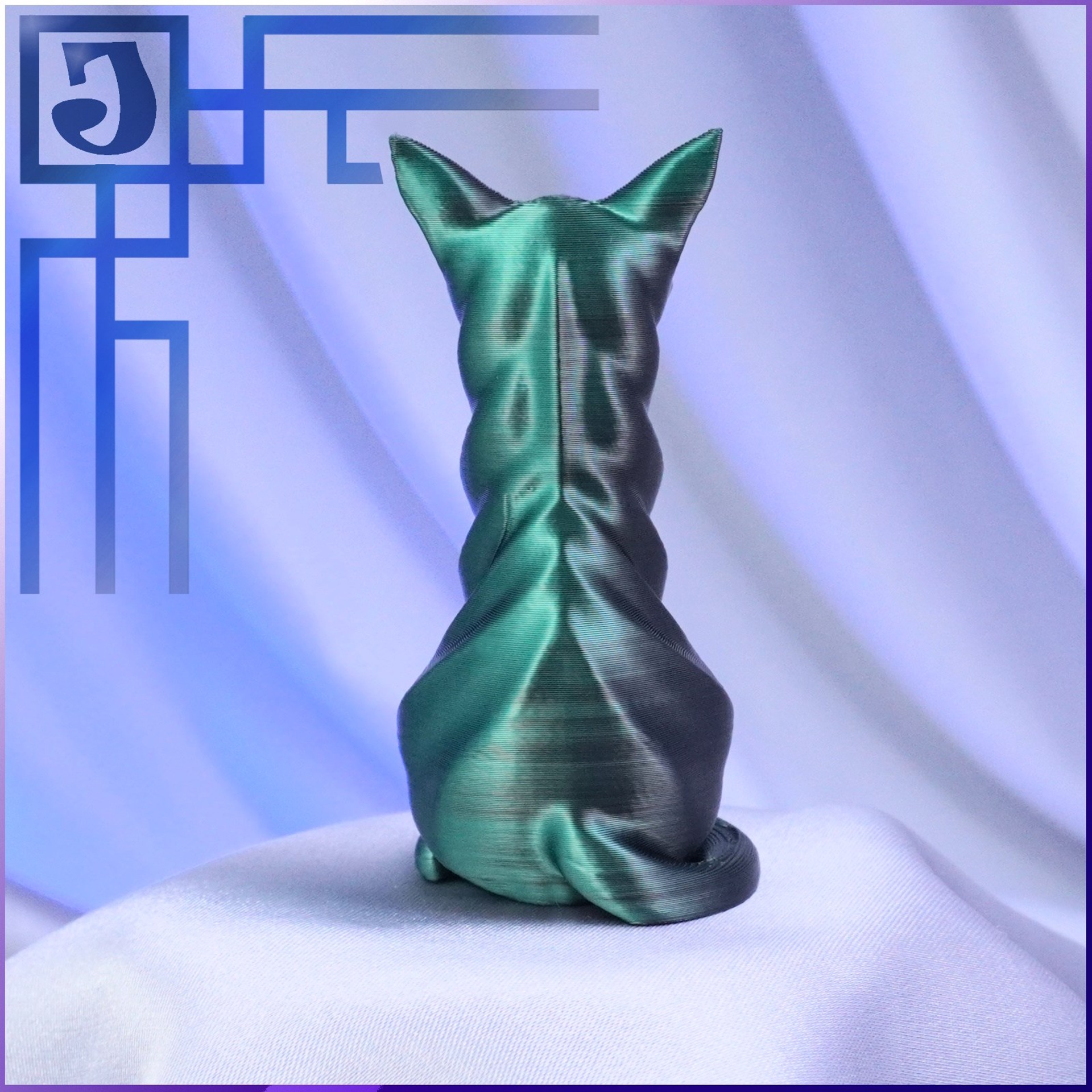 ФИГУРКА с КОШКОЙ ЗЕЛЕНОГО ЦВЕТА АМУЛЕТ ЗДОРОВЬЯ. JOKER-STUDIO УКРАШЕНИЯ 3D МОДЕЛИРОВАНИЕ ЛИТЬЁ