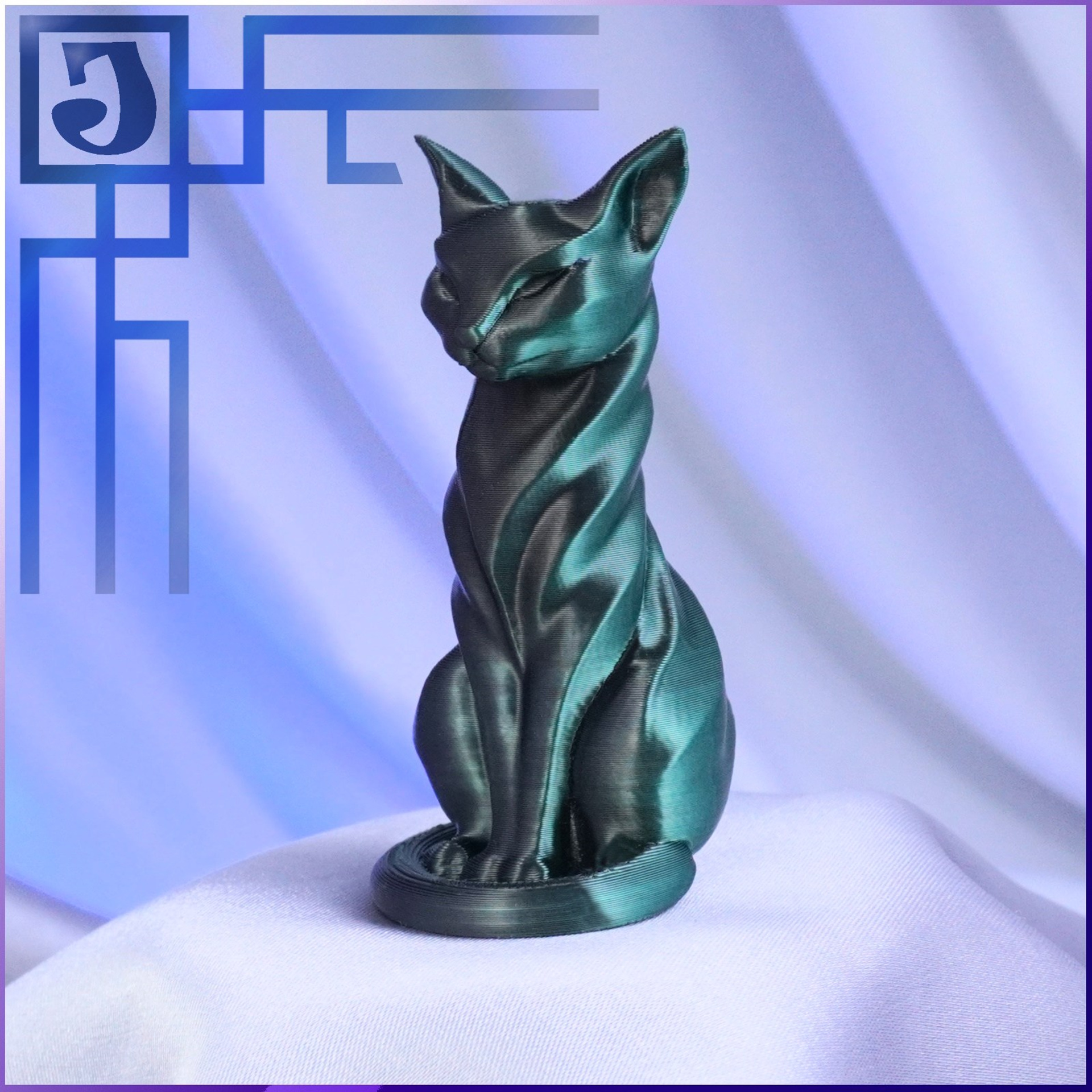 ФИГУРКА с КОШКОЙ ЗЕЛЕНОГО ЦВЕТА АМУЛЕТ ЗДОРОВЬЯ. JOKER-STUDIO УКРАШЕНИЯ 3D МОДЕЛИРОВАНИЕ ЛИТЬЁ