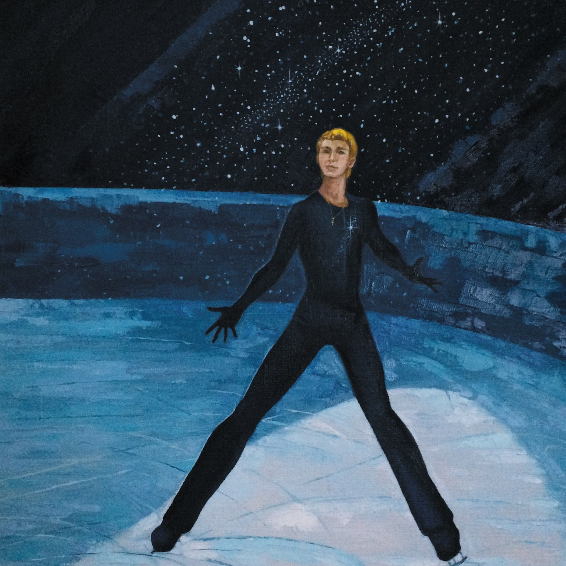 «К звездам». Масло, 50х70 см., 2018. Оригинал не сохранился