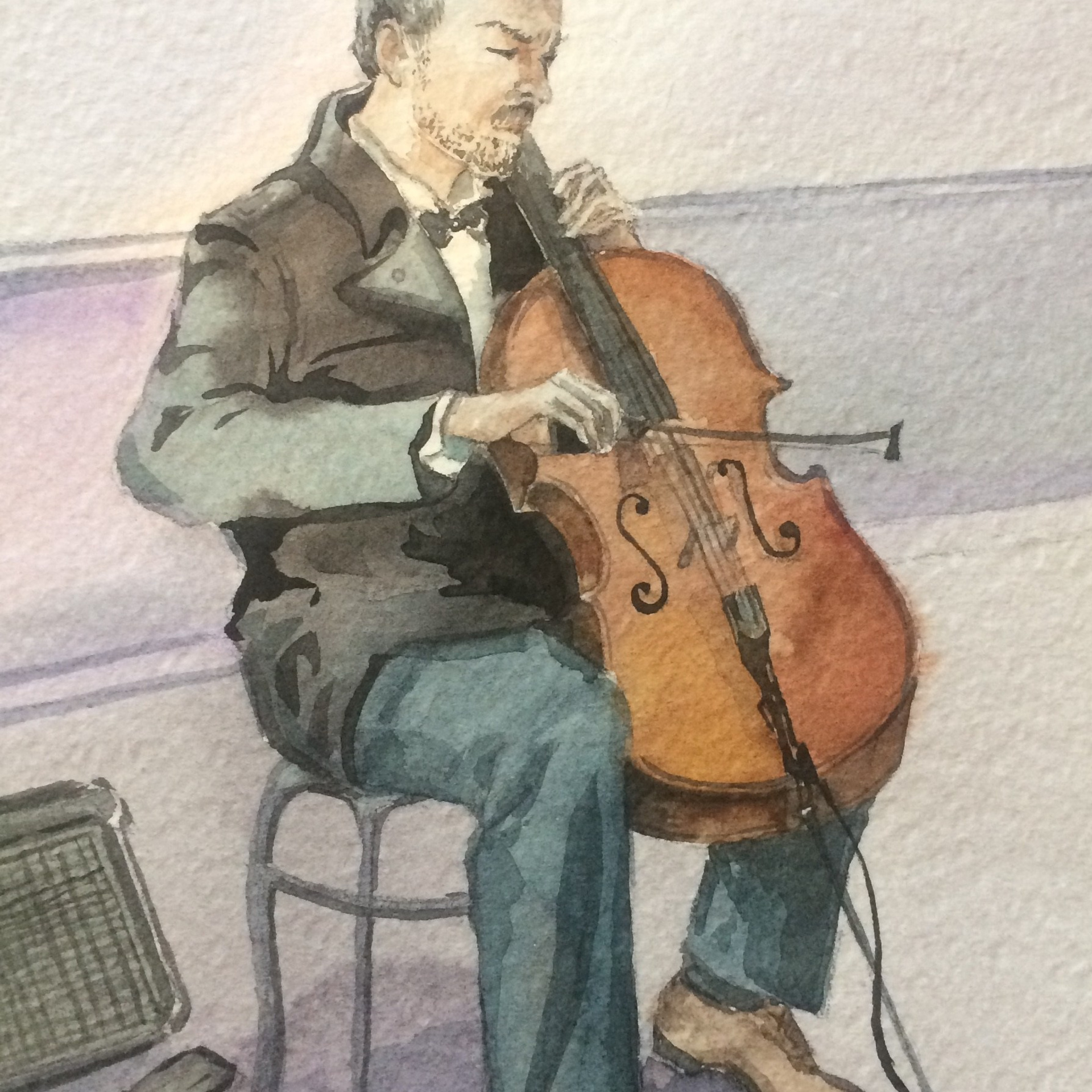 «Среди всего продажного». Акварель, 12х18 см. 2021. В частной коллекции