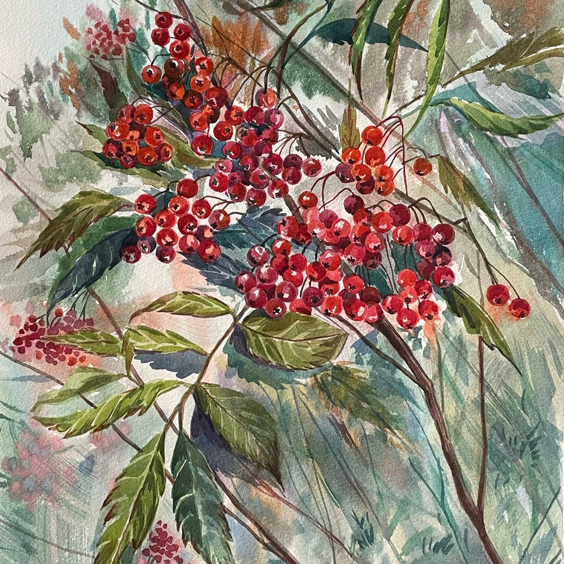 «Осень». Акварель, 30х45 см., 2025