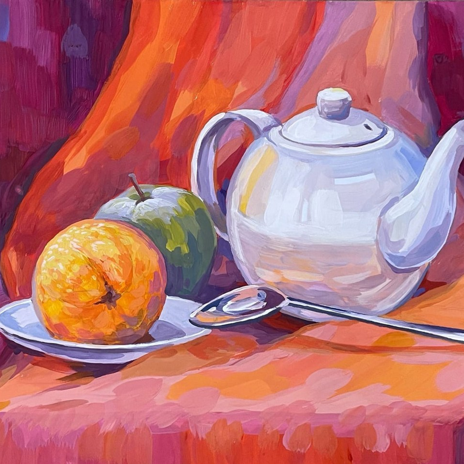 «Чайник». Гуашь, 29,7х21 см., 2023