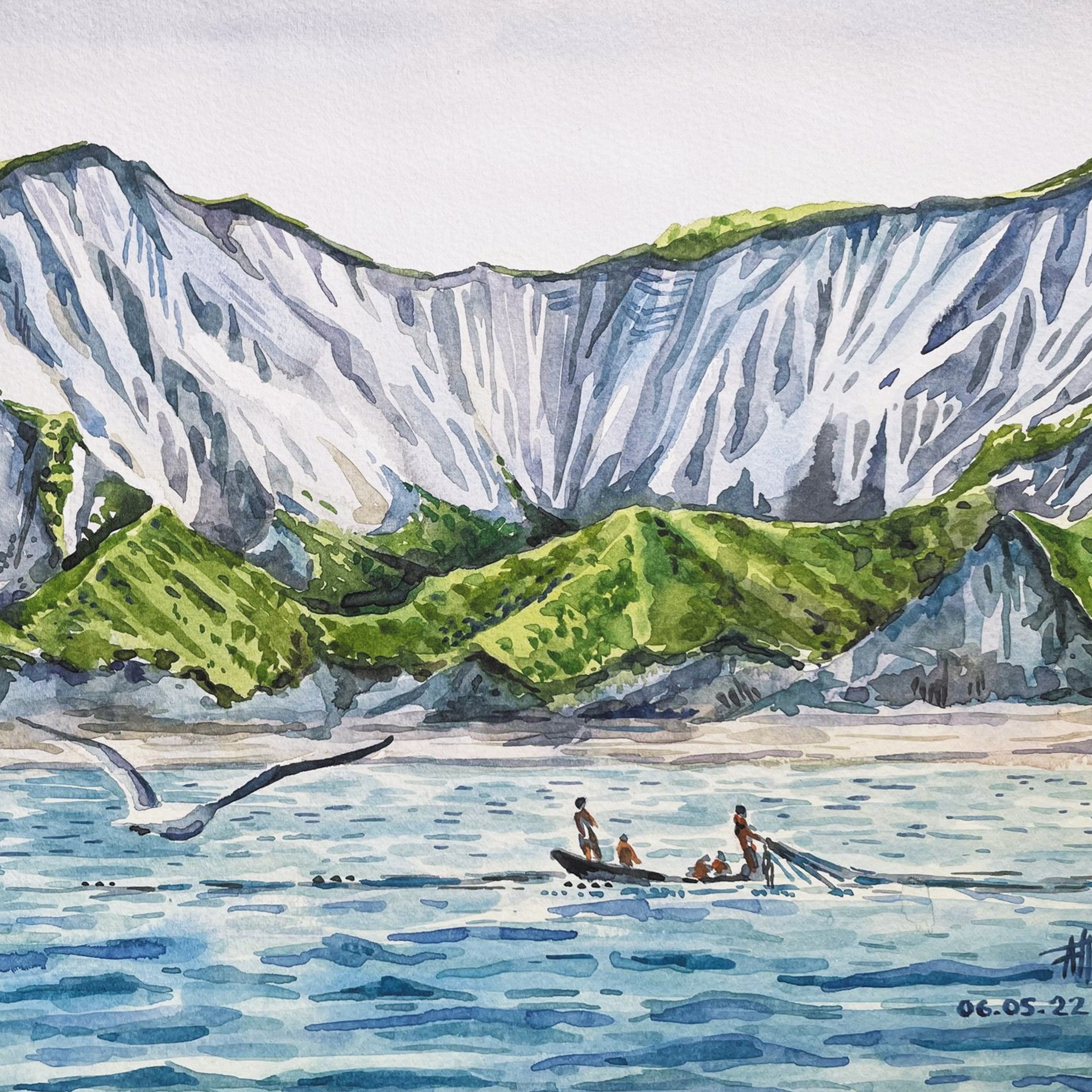 «Курилы. Новости». Акварель, 30,5х23 см., 2022