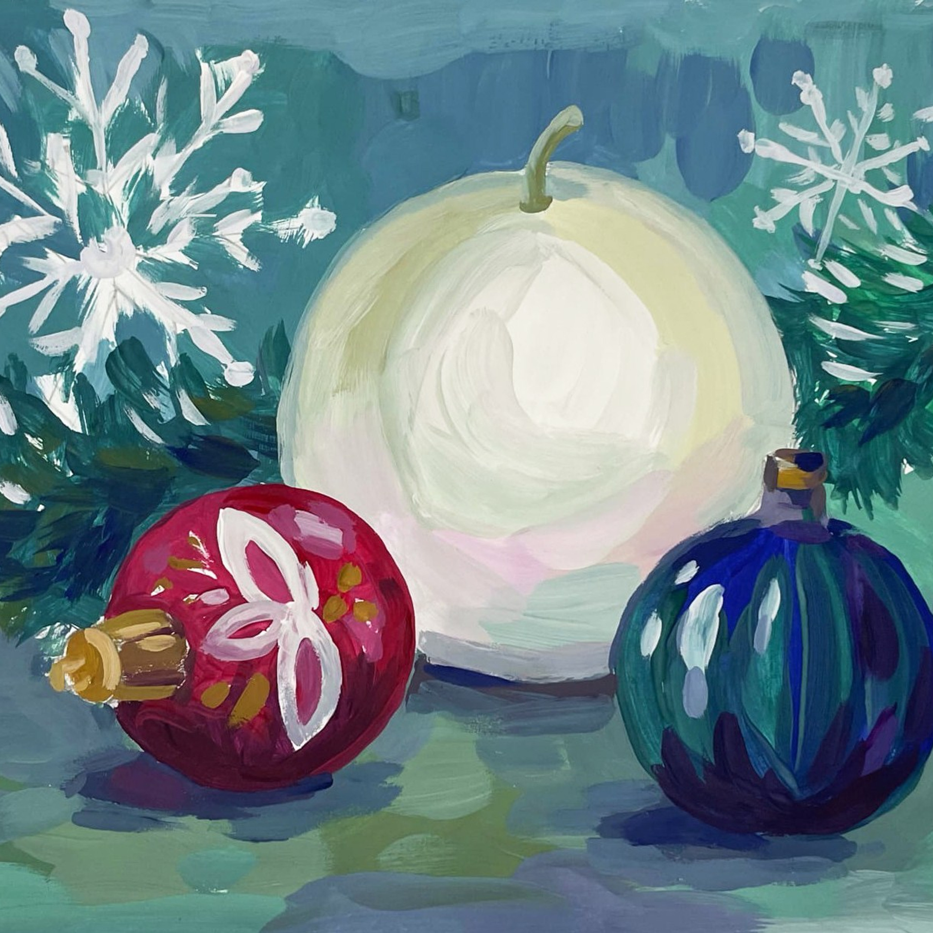 «Новогодний». Гуашь, 21х14,8 см., 2023