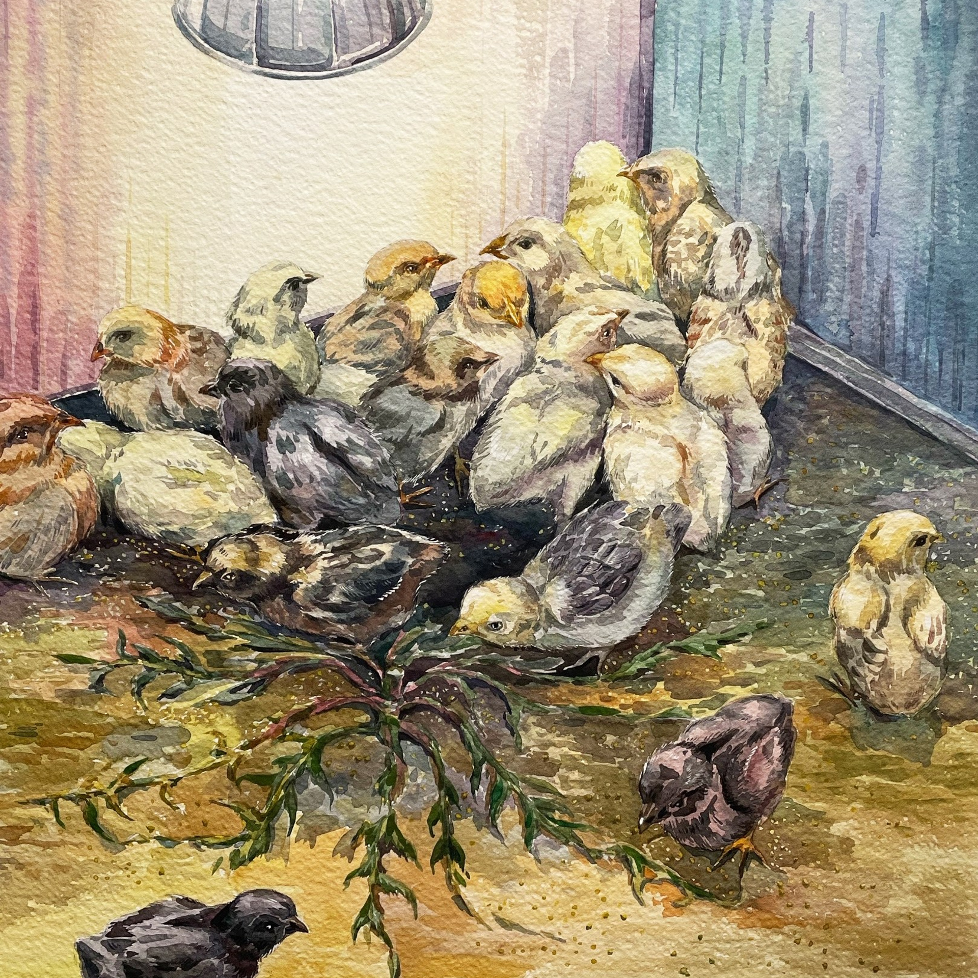 «Все тянется к теплу». Акварель, 50х70 см., 2024