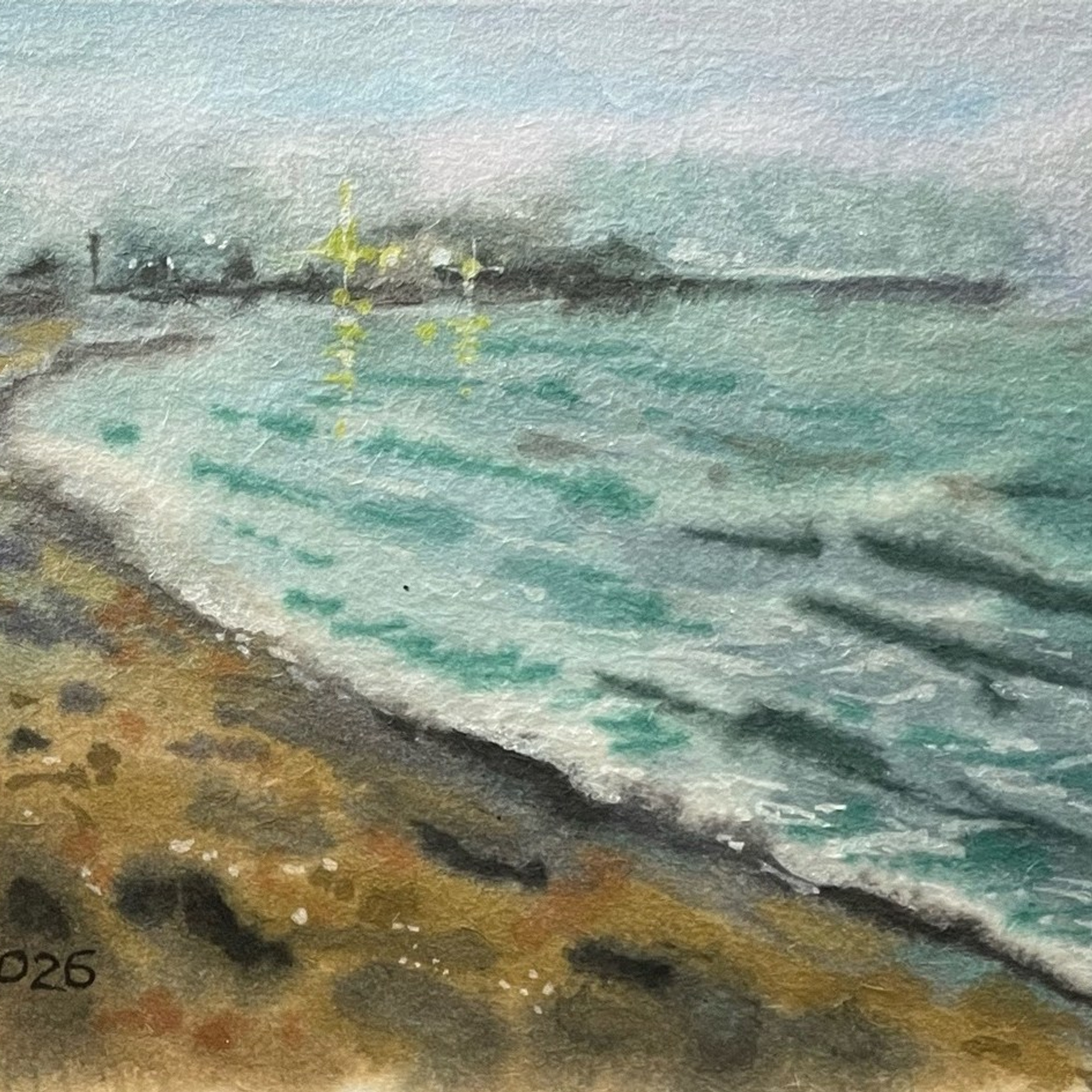 «Охотское». Акварель, 14,5х10 см., 2026