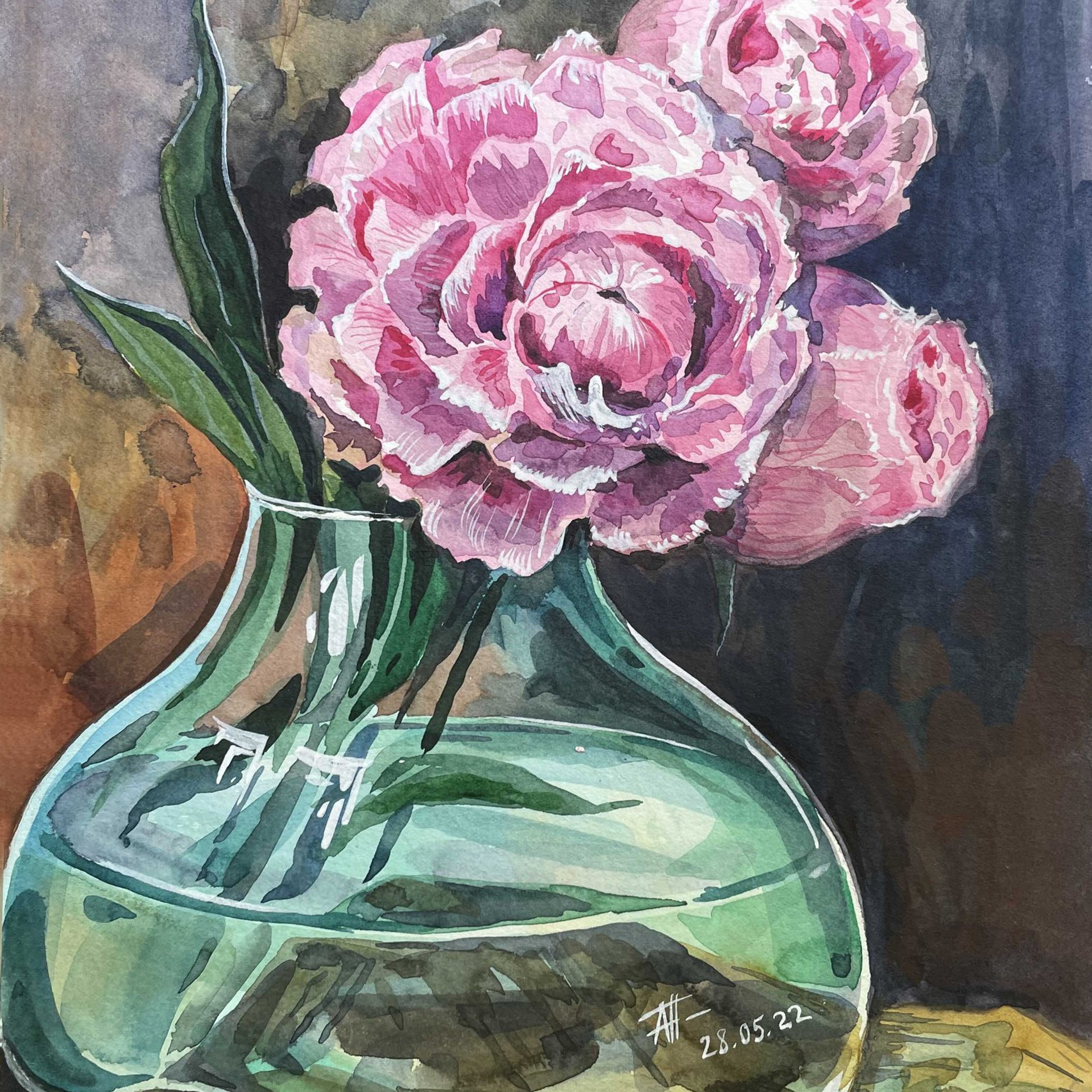 «Подарок учителю». Акварель, 23х30,5 см., 2022