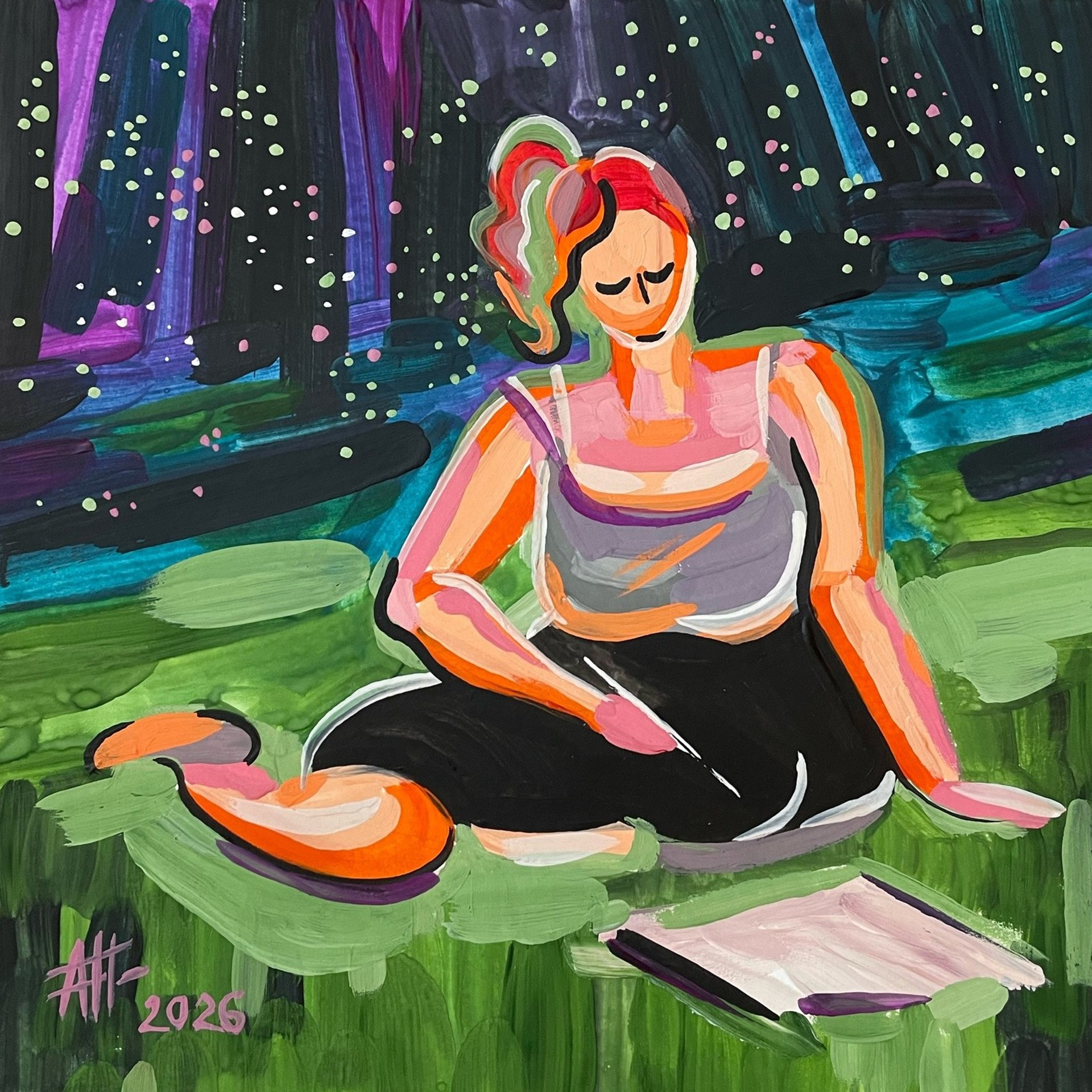 «Портрет Алены. Авангард». Гуашь, 21х21 см., 2026