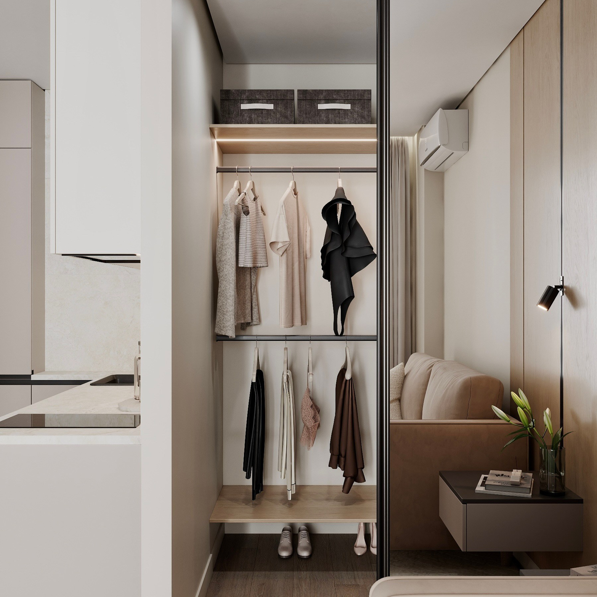 Студия 28 м². Дизайн интерьера