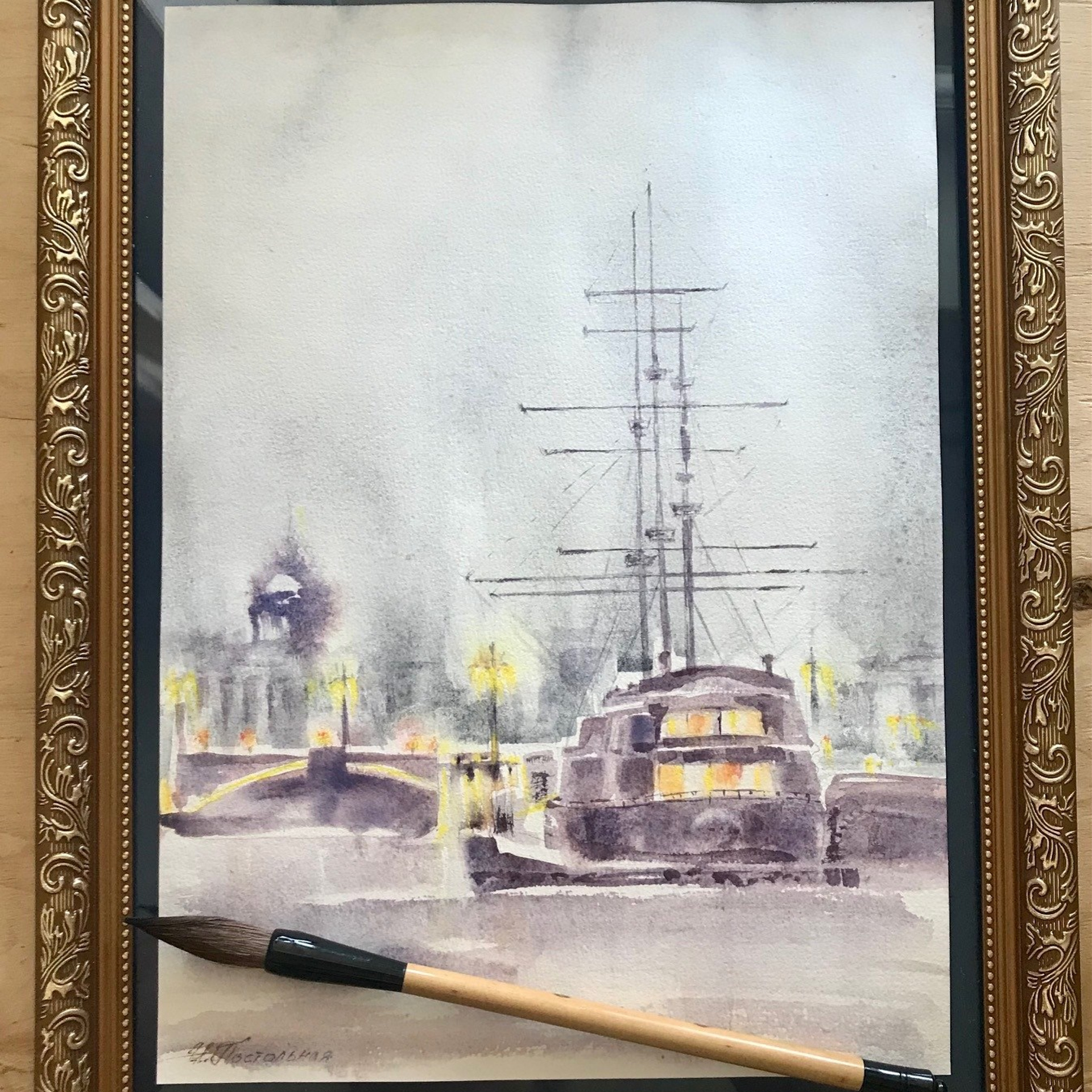 To order a watercolor painting with a view of St. Petersburg. Art for sale