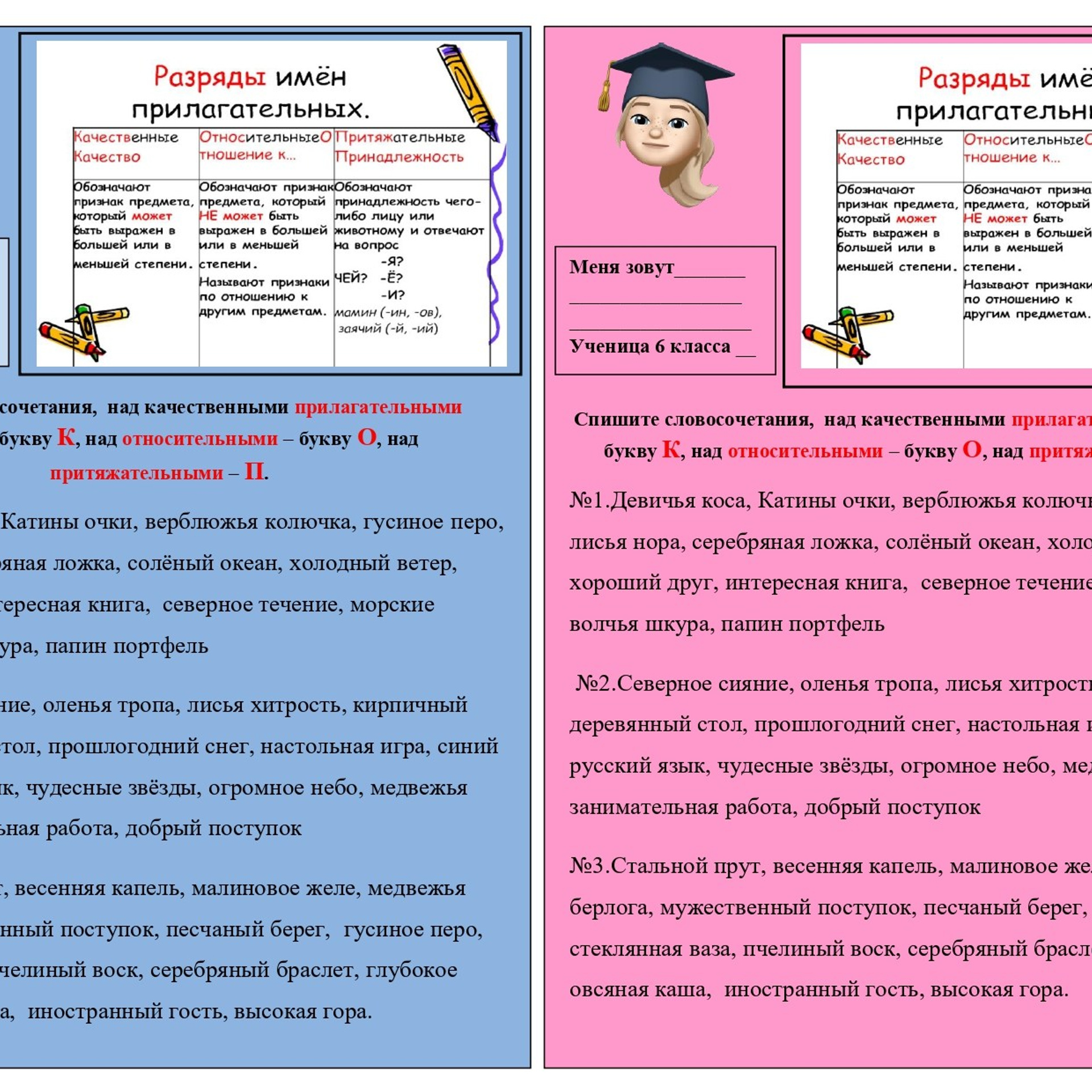 Разряды имён прилагательны