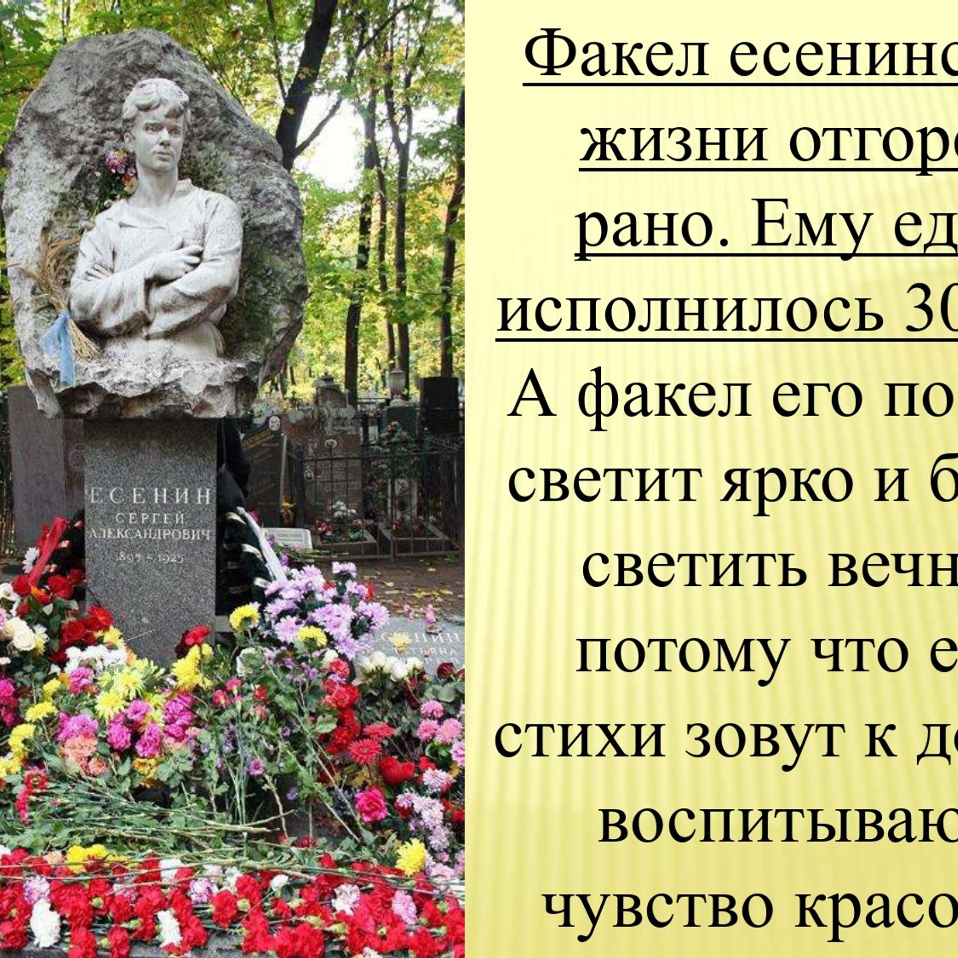 Презентация к уроку «С. А. Есенин»