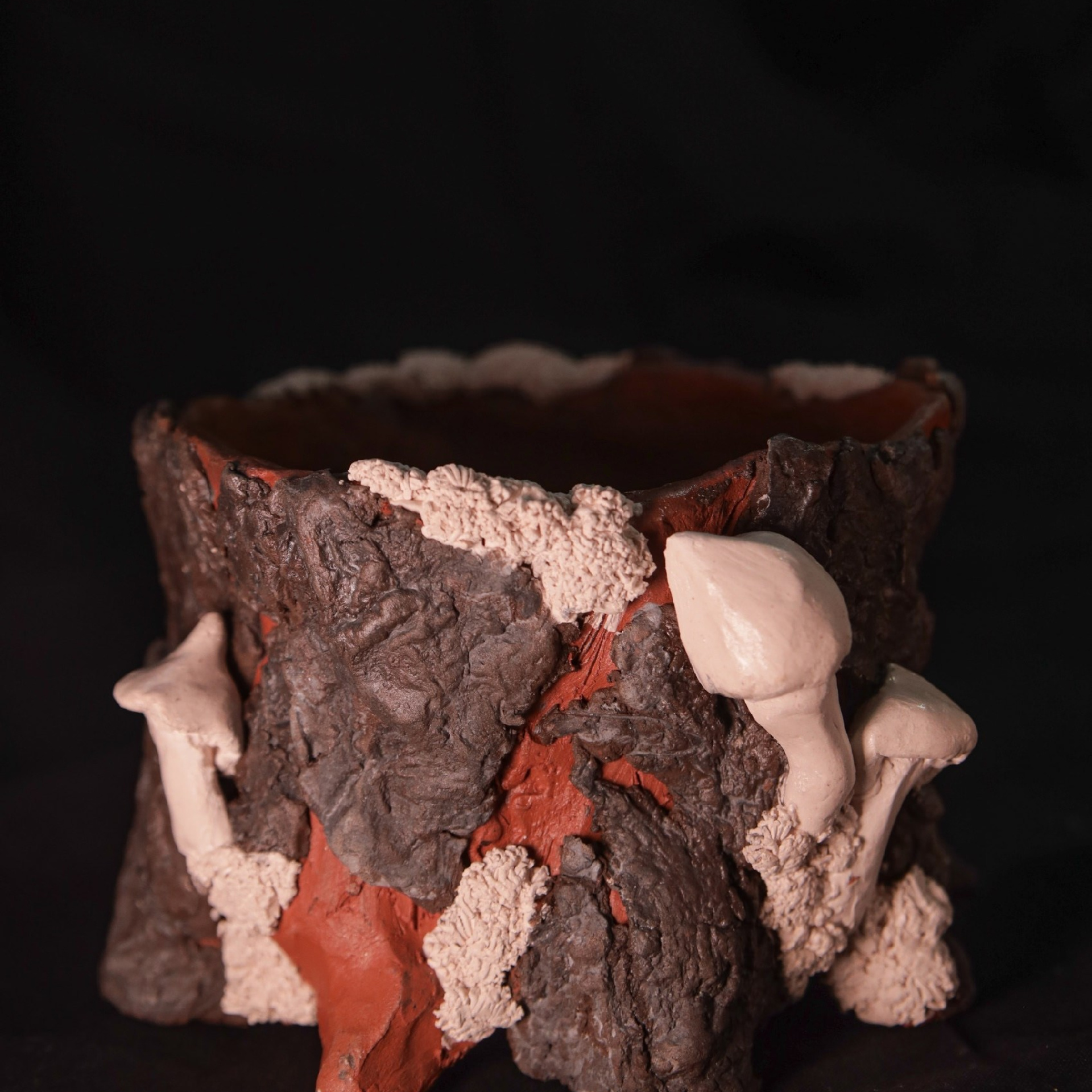 Кашпо «Пень» малое с грибами 2000 р.