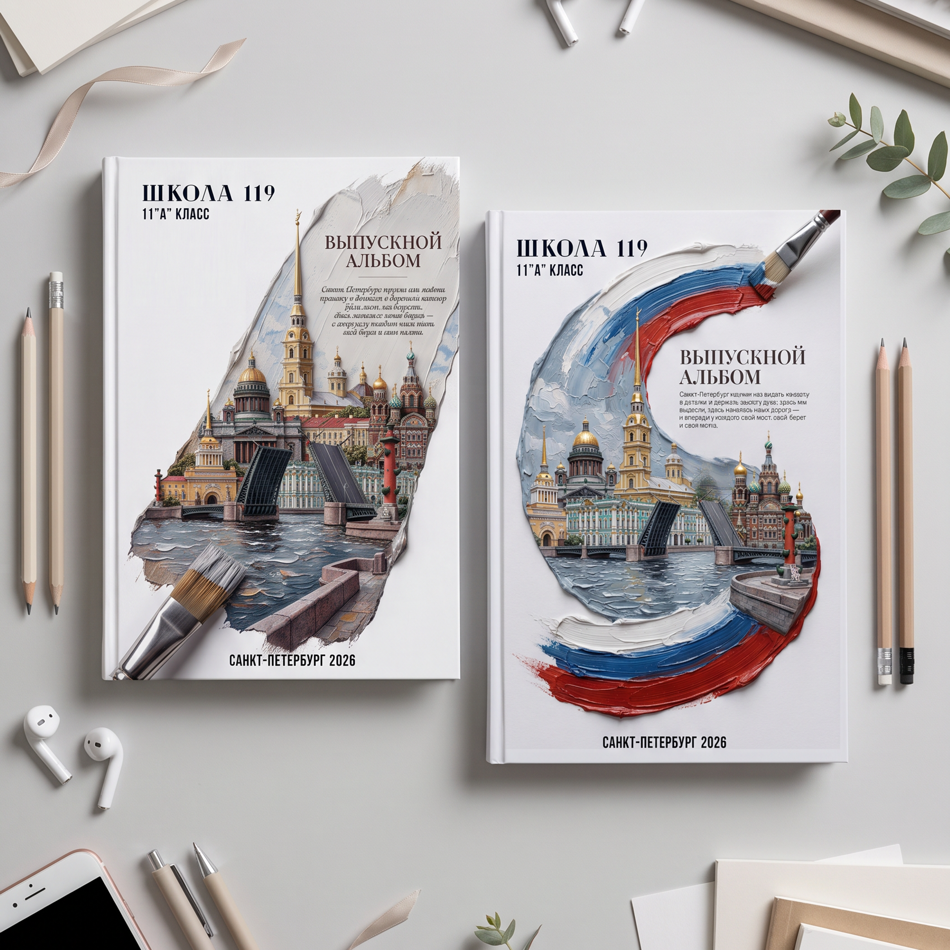 № 1 мазок масляной краской с&nbsp;видами Санкт-Петербурга 2 варианта