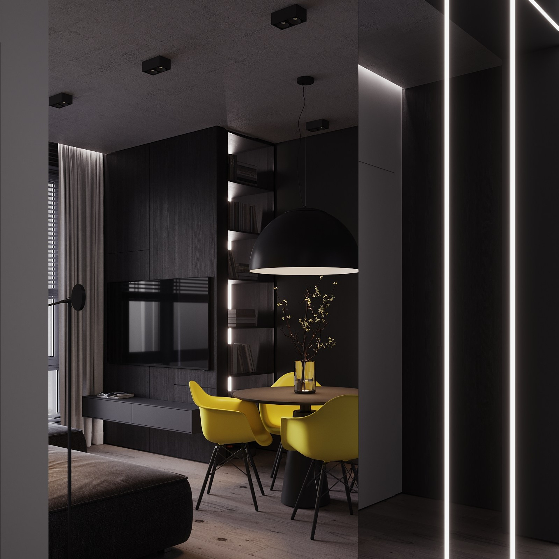 Home city. Black. Ans.render. Студия архитектурной визуализации