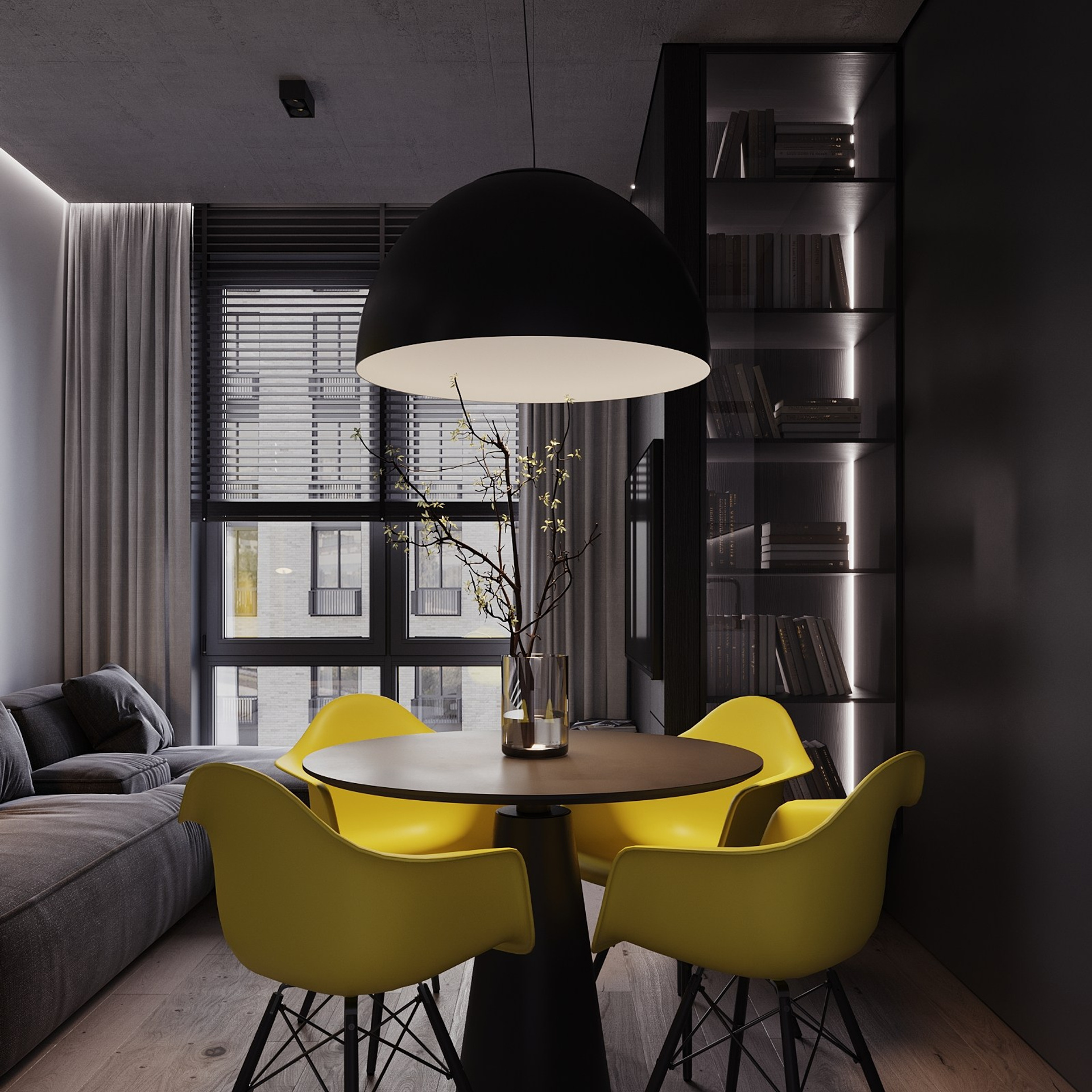 Home city. Black. Ans.render. Студия архитектурной визуализации