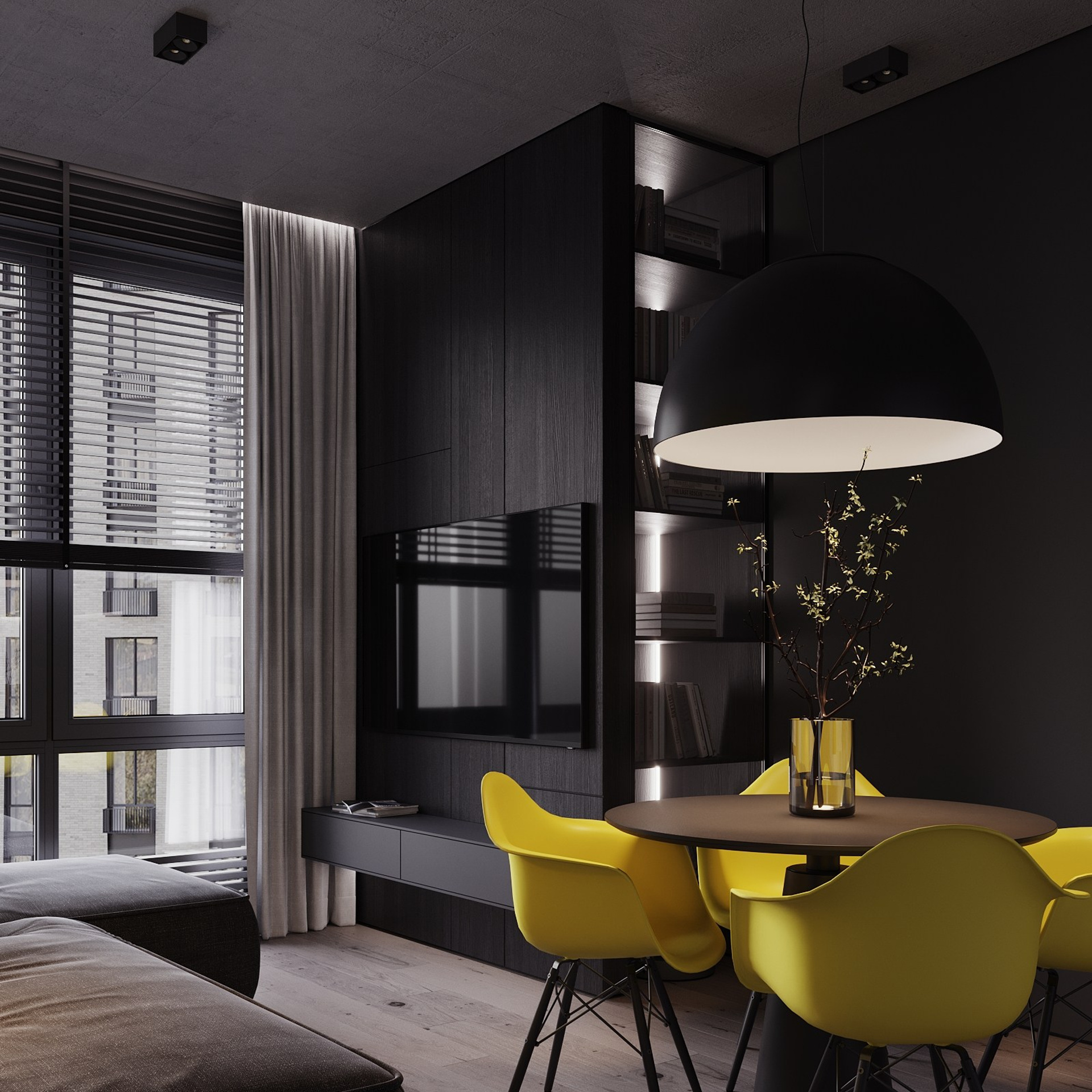 Home city. Black. Ans.render. Студия архитектурной визуализации