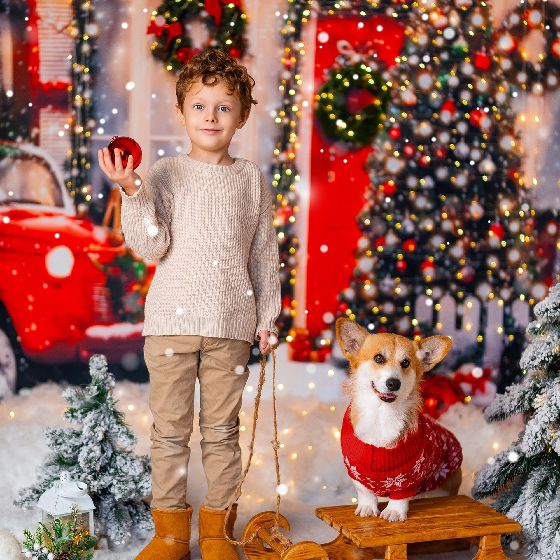 Новогодняя с корги. Детский и семейный фотограф в Краснодаре Анастасия Blumberry