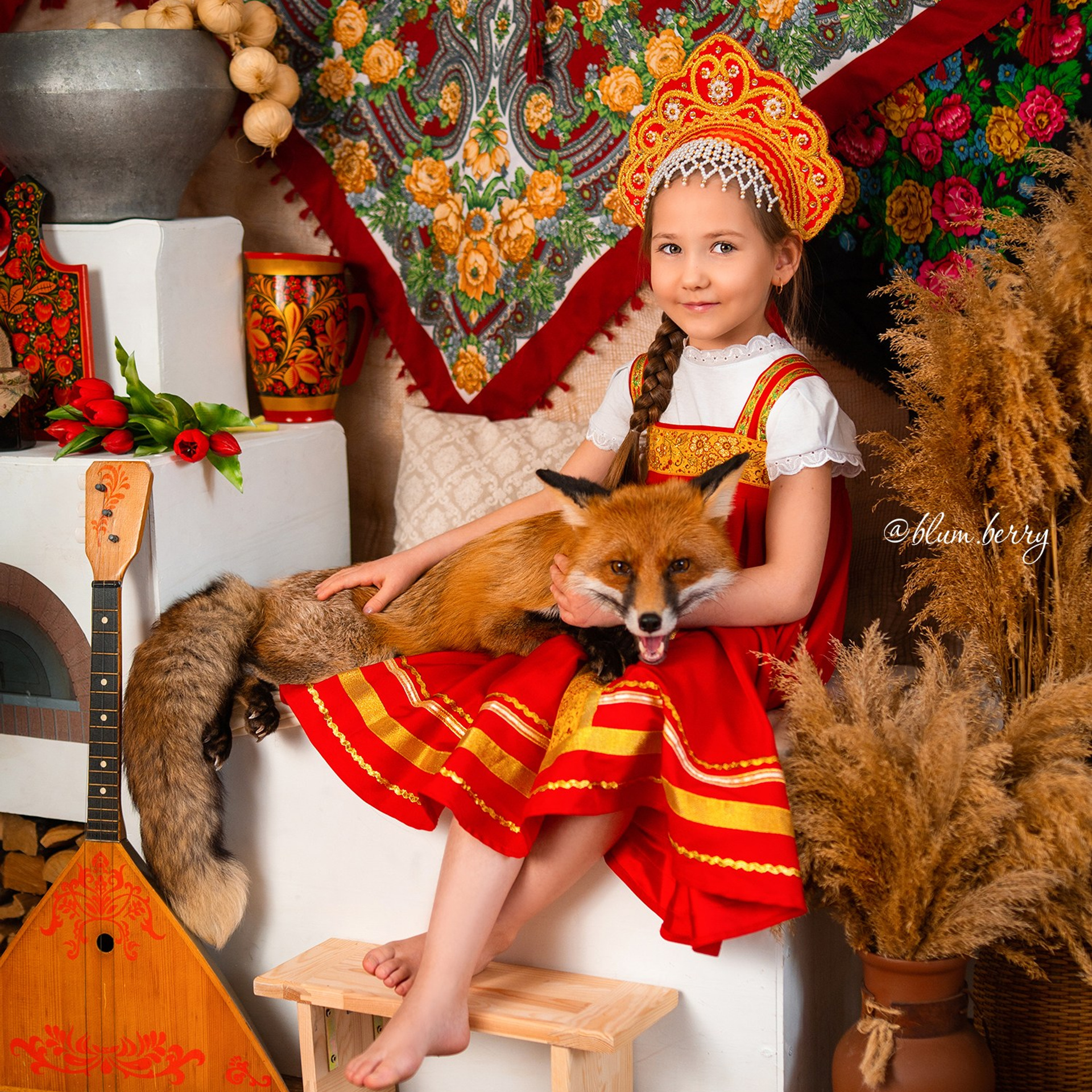 Масленица с лисой. Детский и семейный фотограф в Краснодаре Анастасия Blumberry