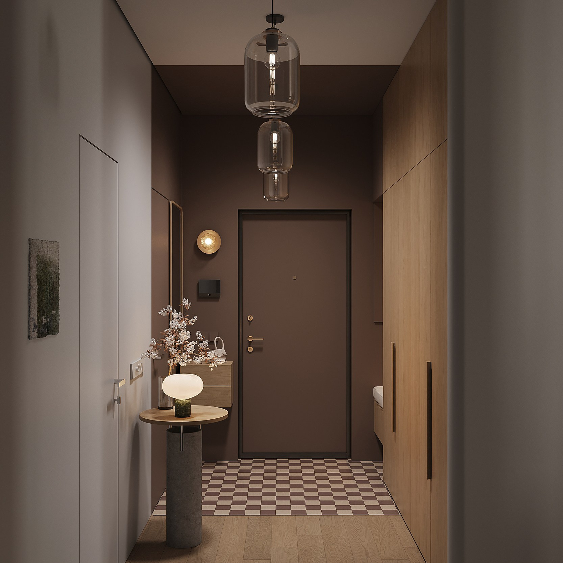 Прихожая, кухня-гостиная. 3D визуализатор интерьера Антонина Ковалёва @kovalevaacg