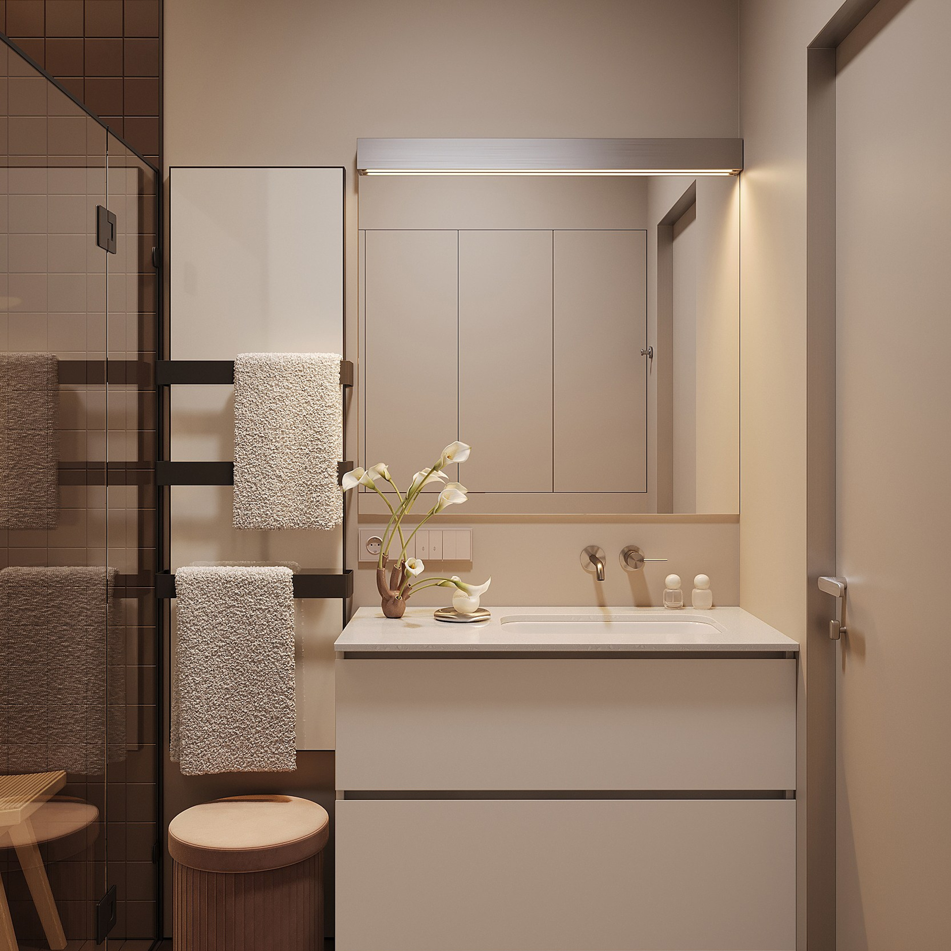 Душевая при мастер-спальне. 3D визуализатор интерьера Антонина Ковалёва @kovalevaacg