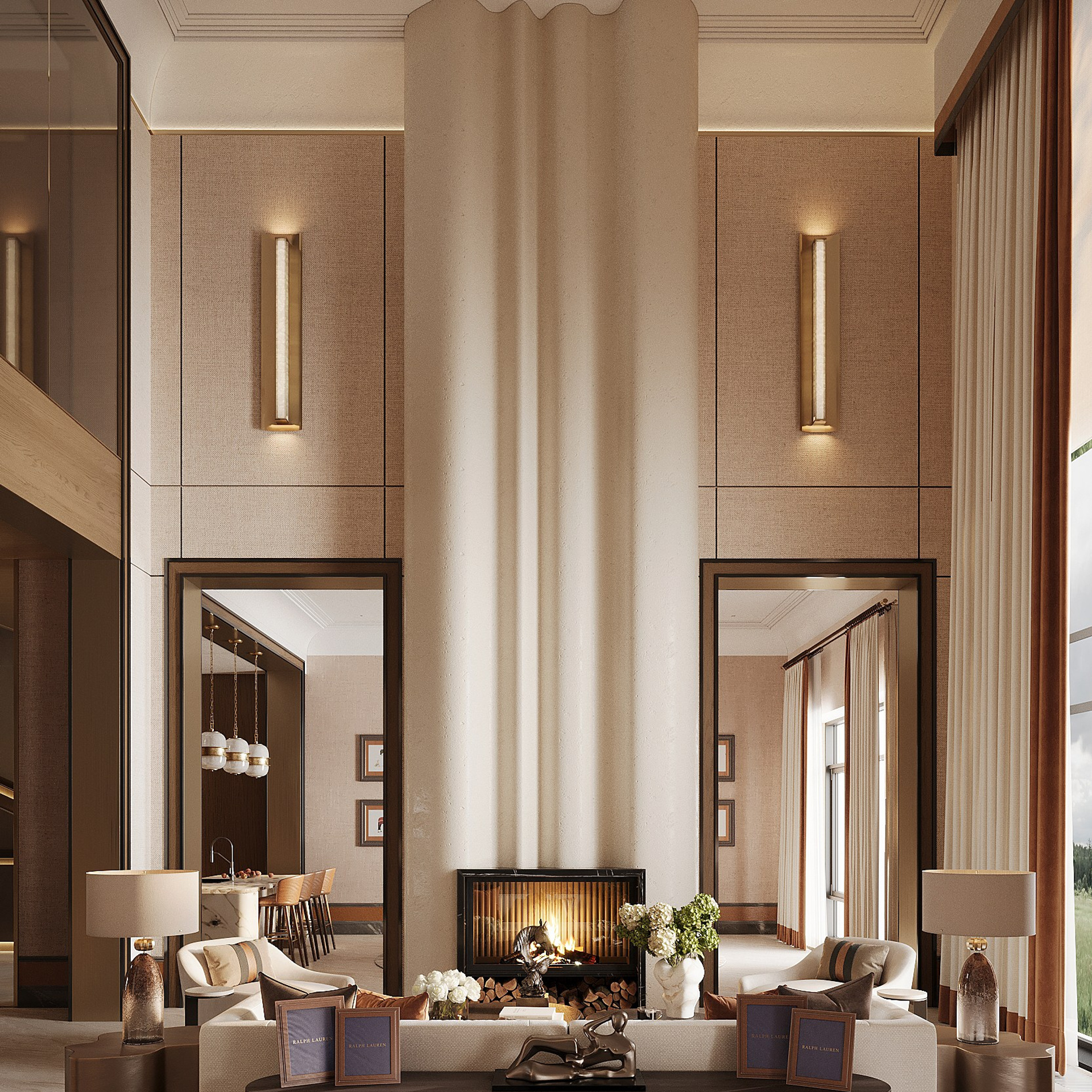 Гостиная-каминная. 3D визуализатор интерьера Антонина Ковалёва @kovalevaacg