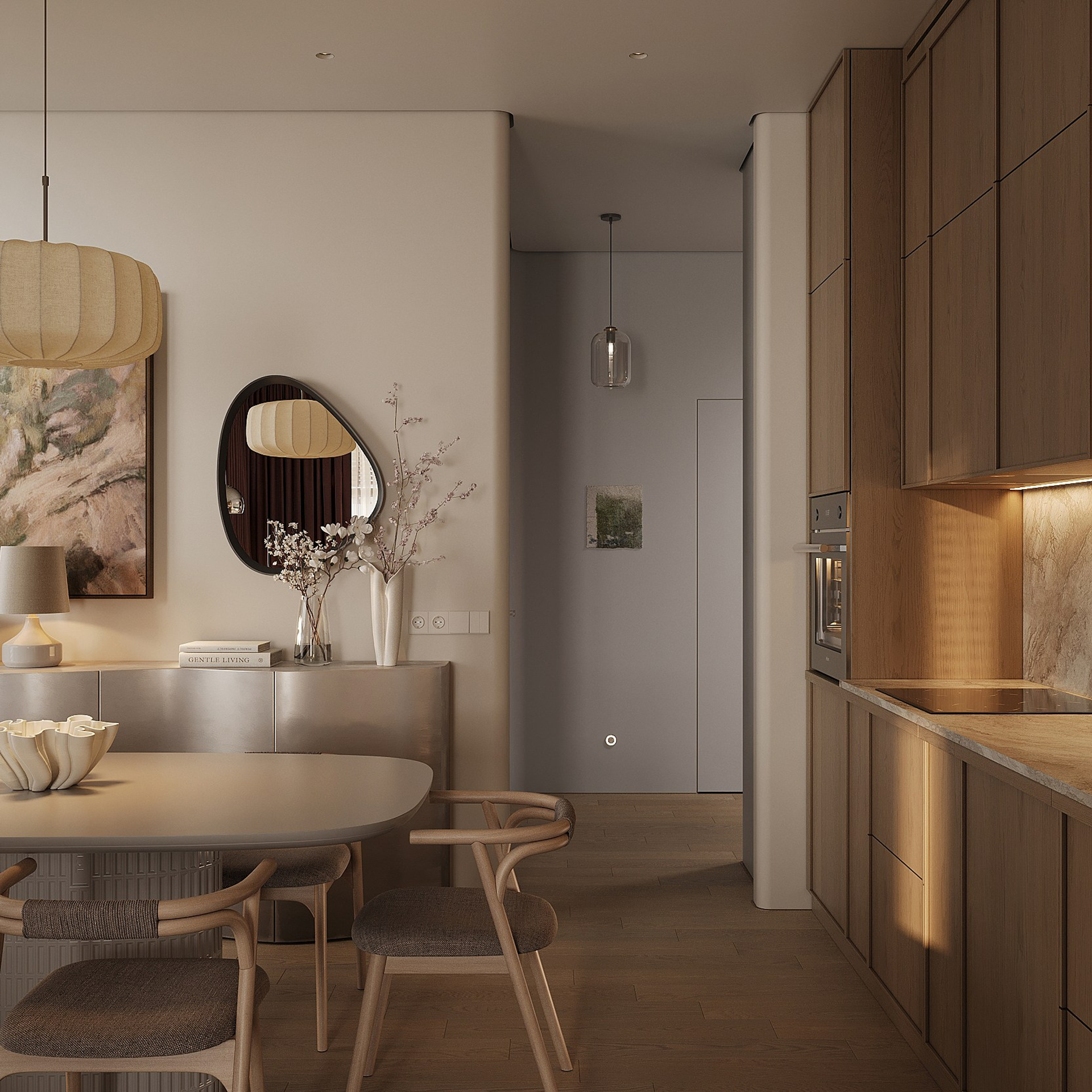 Прихожая, кухня-гостиная. 3D визуализатор интерьера Антонина Ковалёва @kovalevaacg