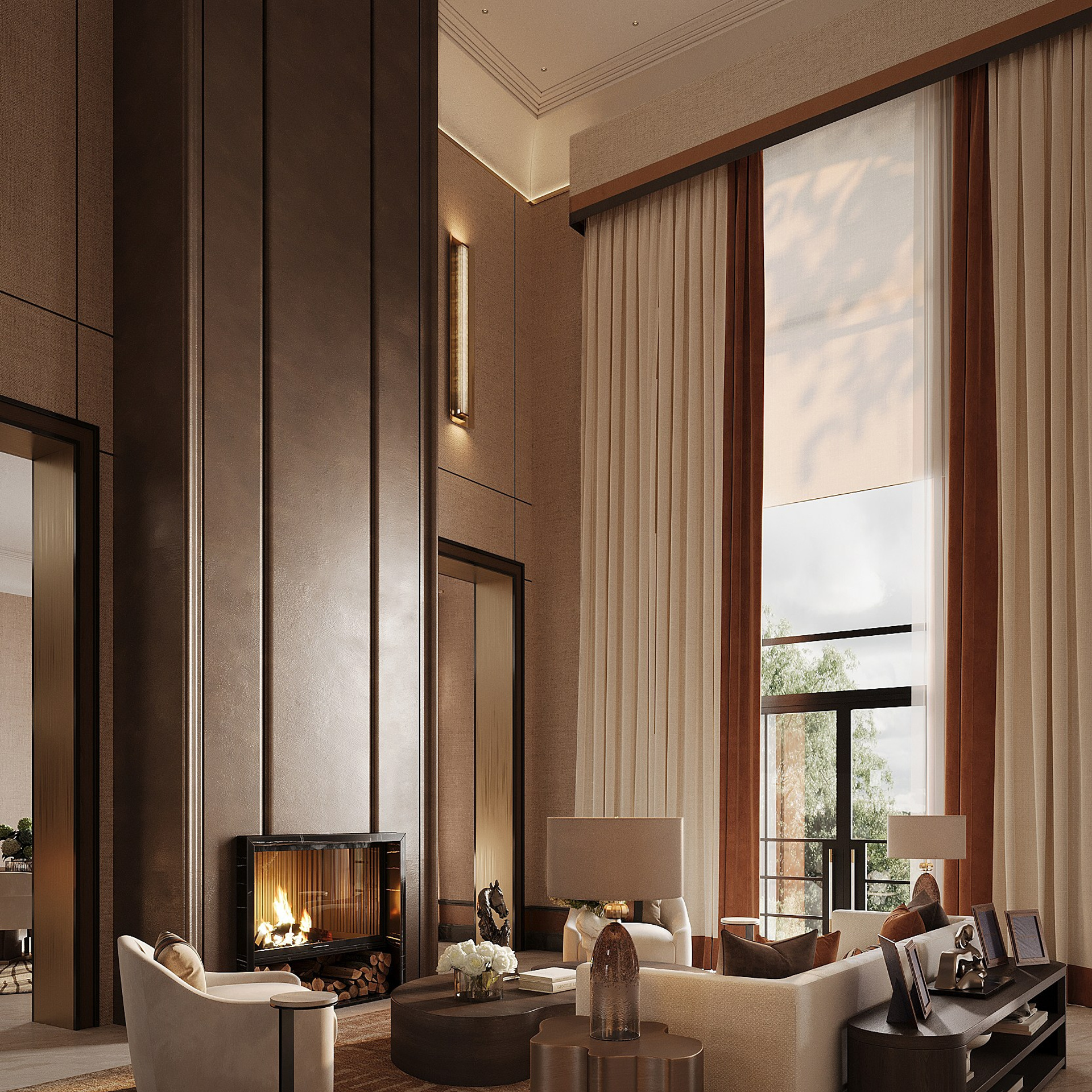 Гостиная-каминная. 3D визуализатор интерьера Антонина Ковалёва @kovalevaacg