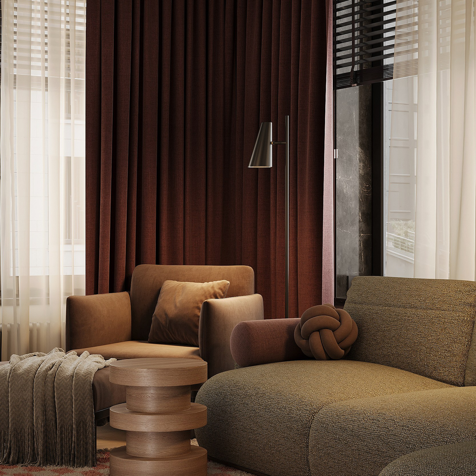 Прихожая, кухня-гостиная. 3D визуализатор интерьера Антонина Ковалёва @kovalevaacg