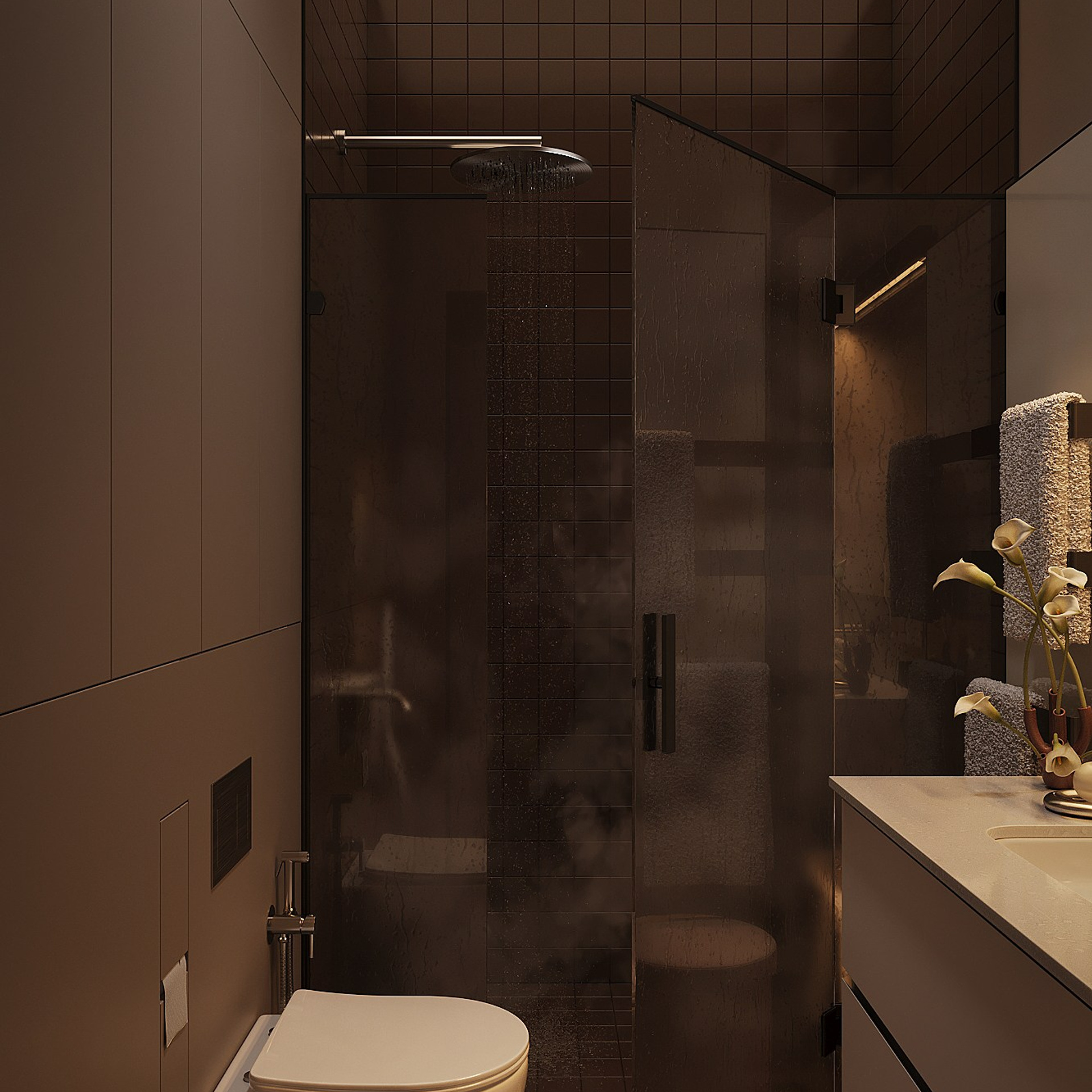 Душевая при мастер-спальне. 3D визуализатор интерьера Антонина Ковалёва @kovalevaacg