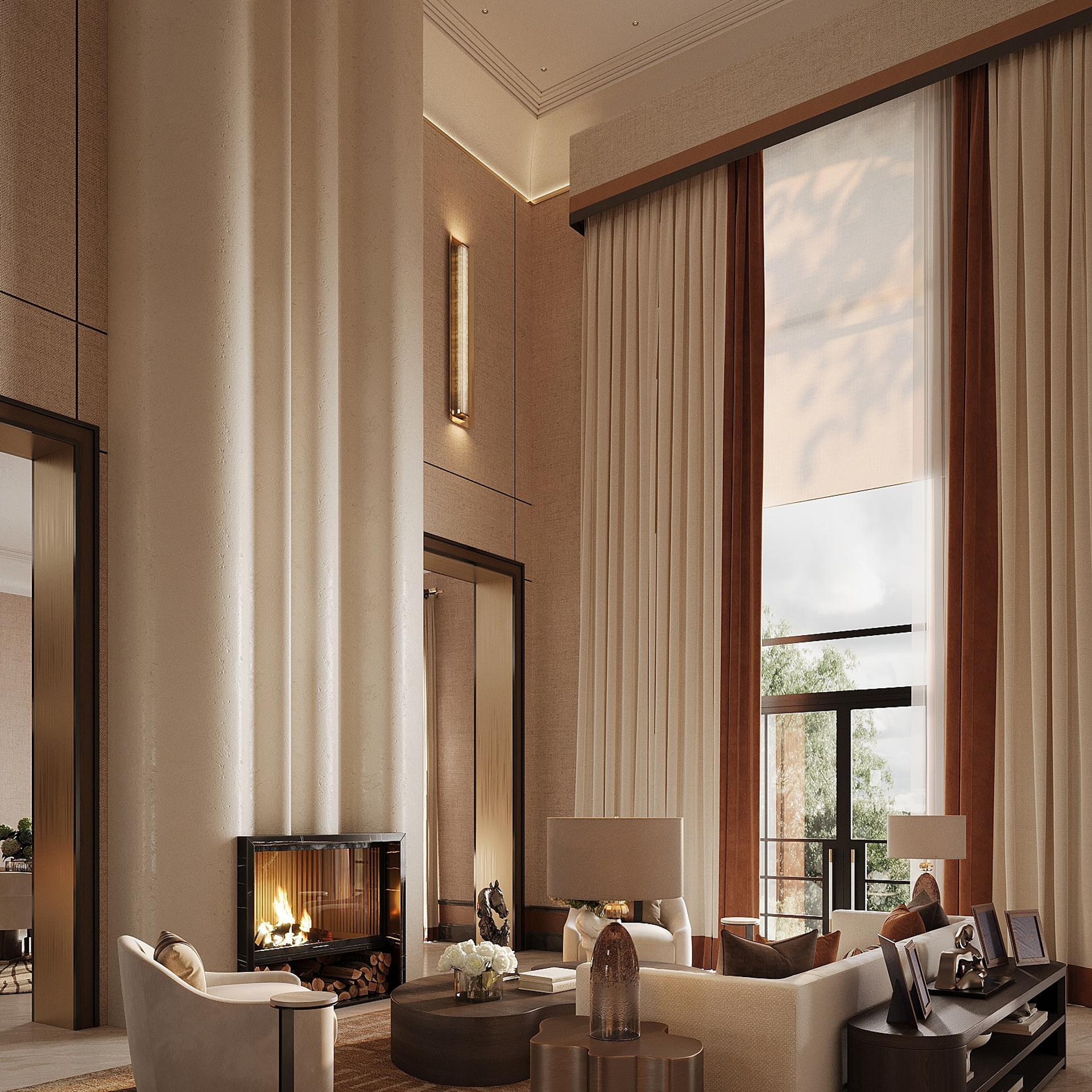 Гостиная-каминная. 3D визуализатор интерьера Антонина Ковалёва @kovalevaacg