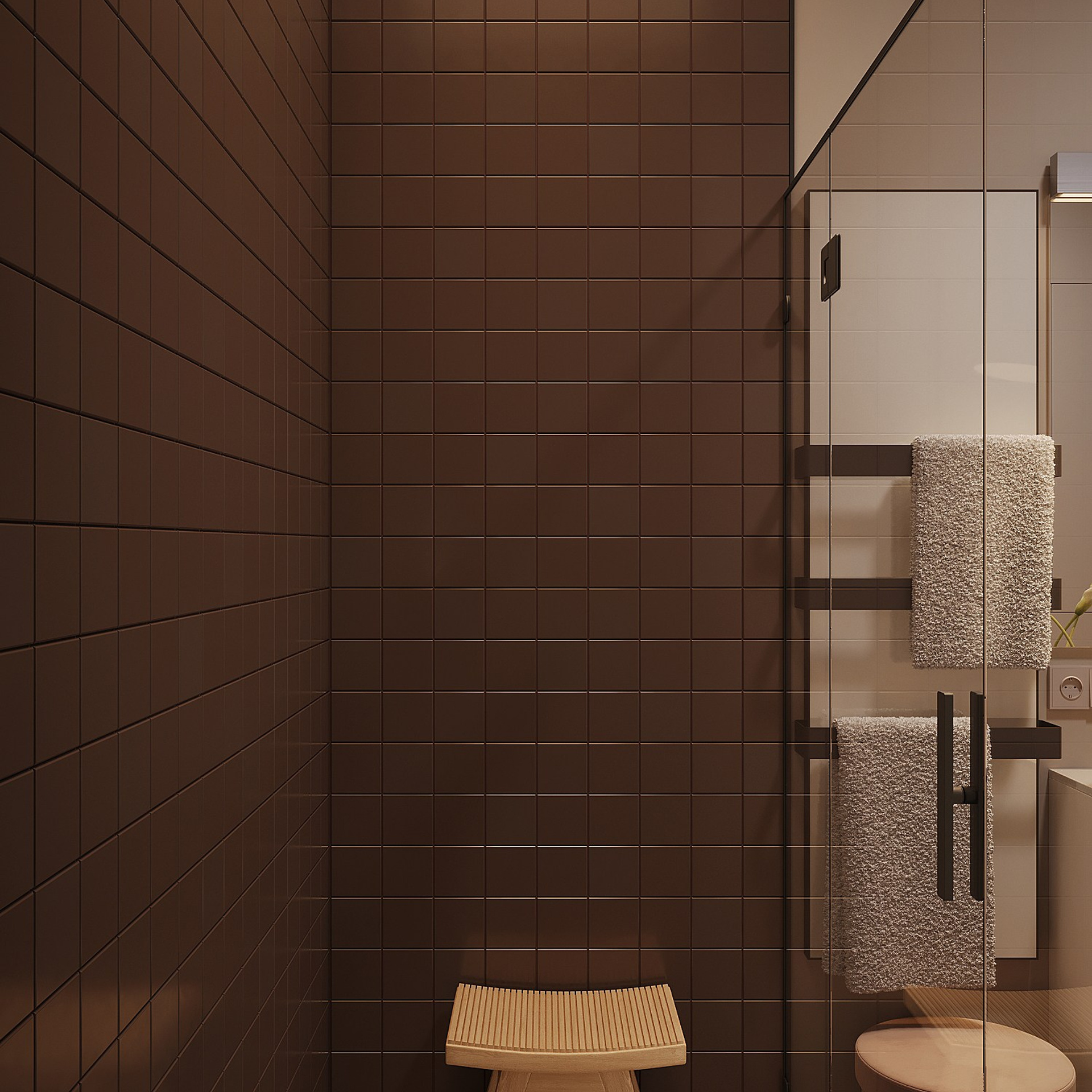 Душевая при мастер-спальне. 3D визуализатор интерьера Антонина Ковалёва @kovalevaacg