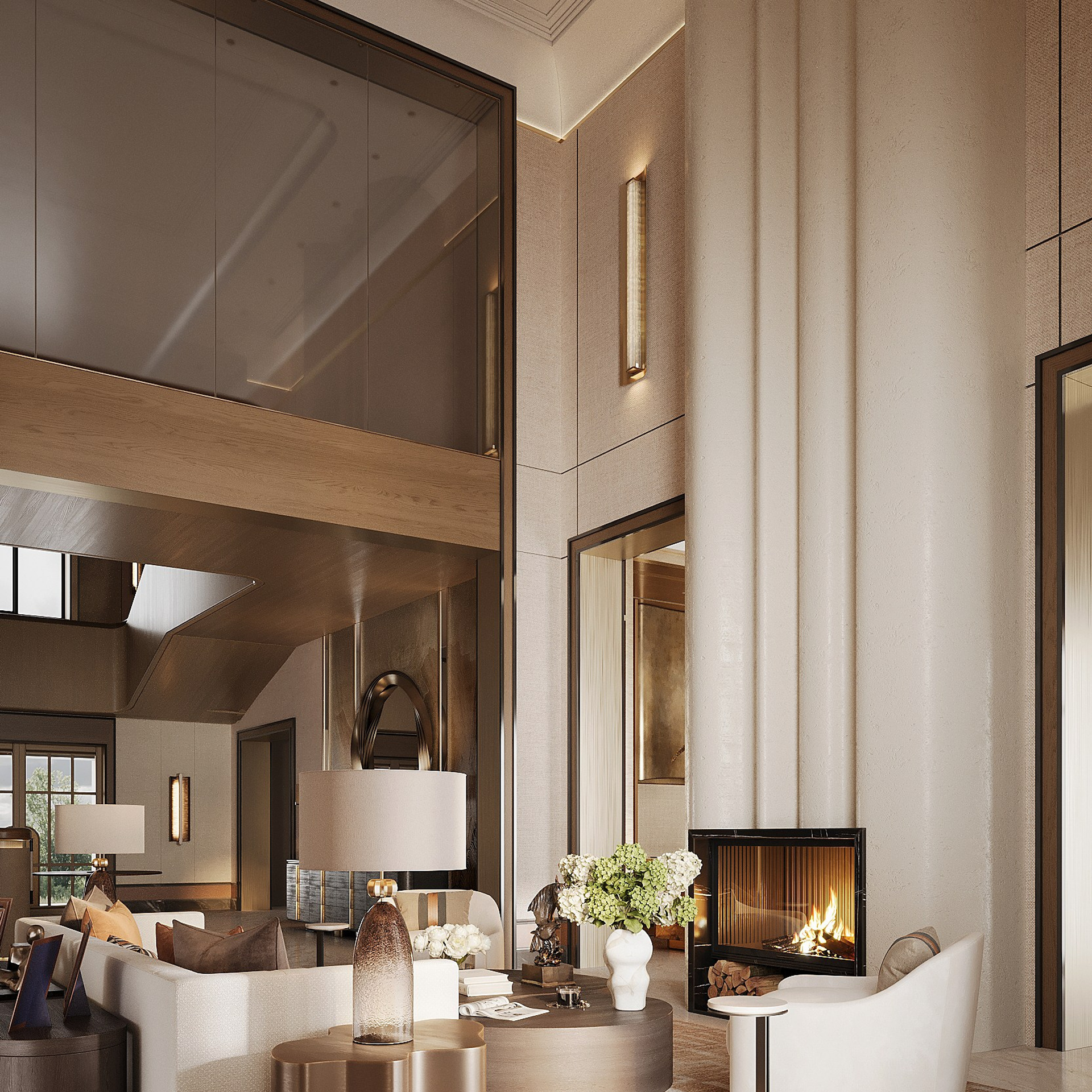 Гостиная-каминная. 3D визуализатор интерьера Антонина Ковалёва @kovalevaacg