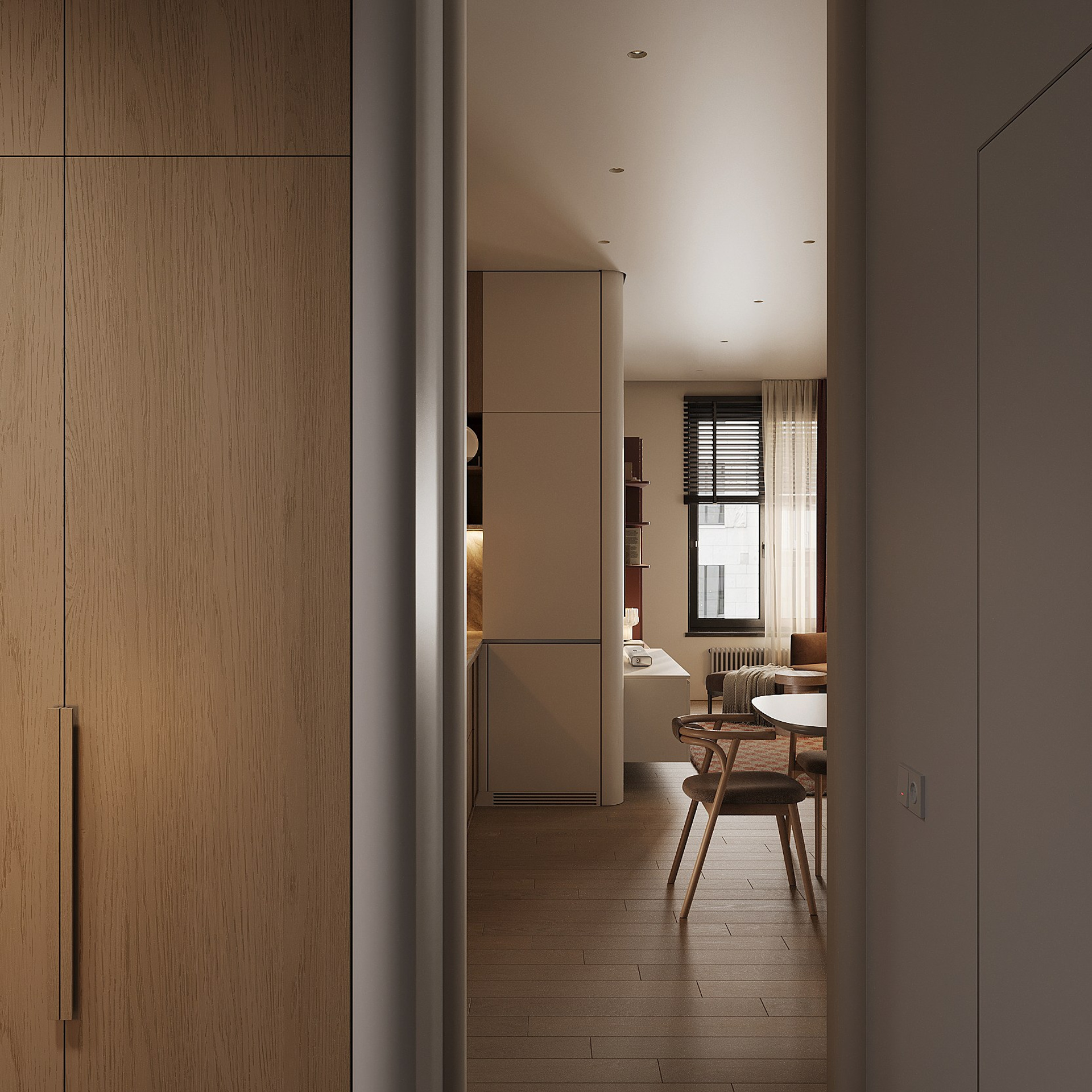 Прихожая, кухня-гостиная. 3D визуализатор интерьера Антонина Ковалёва @kovalevaacg