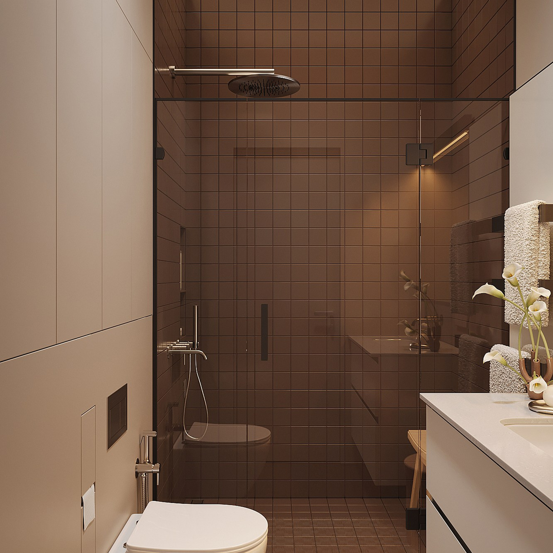 Душевая при мастер-спальне. 3D визуализатор интерьера Антонина Ковалёва @kovalevaacg