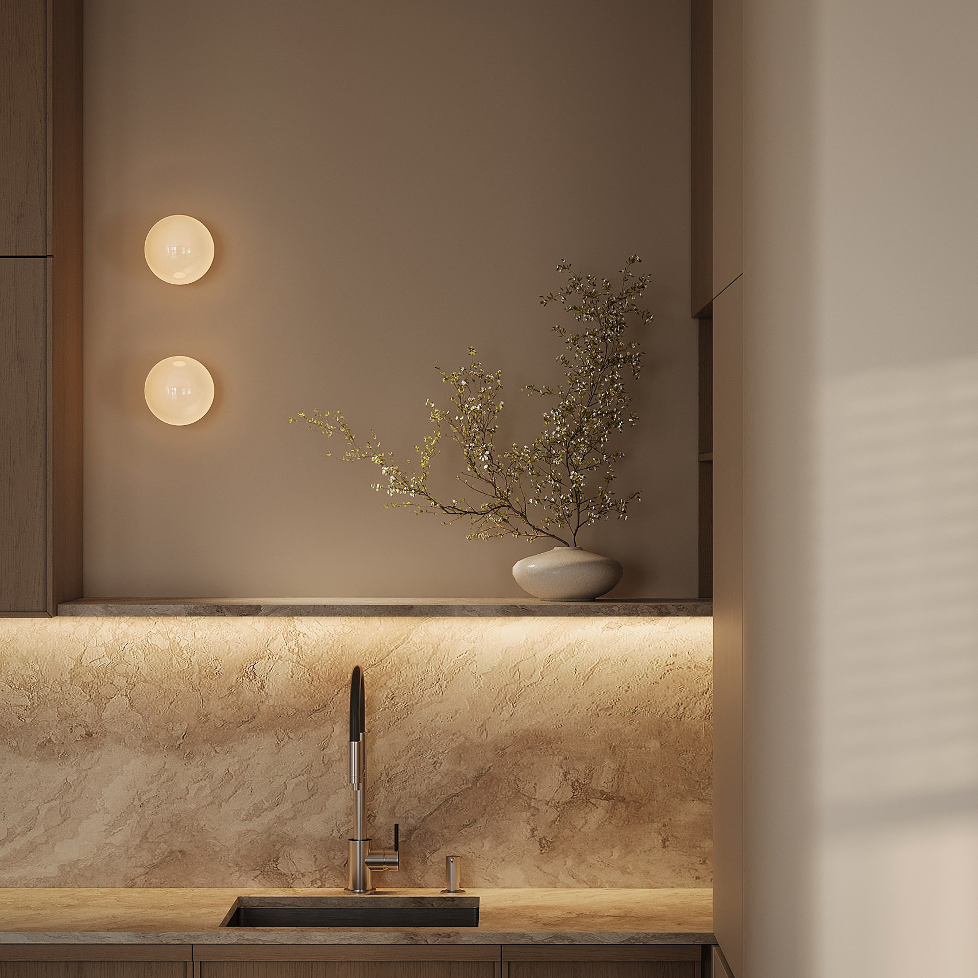 Прихожая, кухня-гостиная. 3D визуализатор интерьера Антонина Ковалёва @kovalevaacg