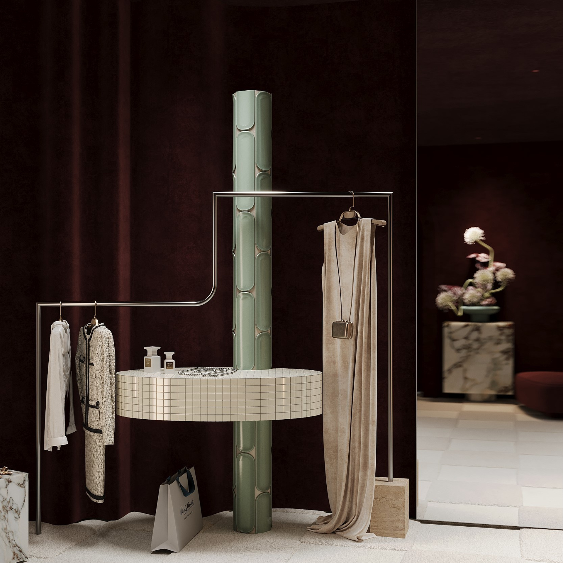 Примерочная в бутике женской одежды. 3D визуализатор интерьера Антонина Ковалёва @kovalevaacg