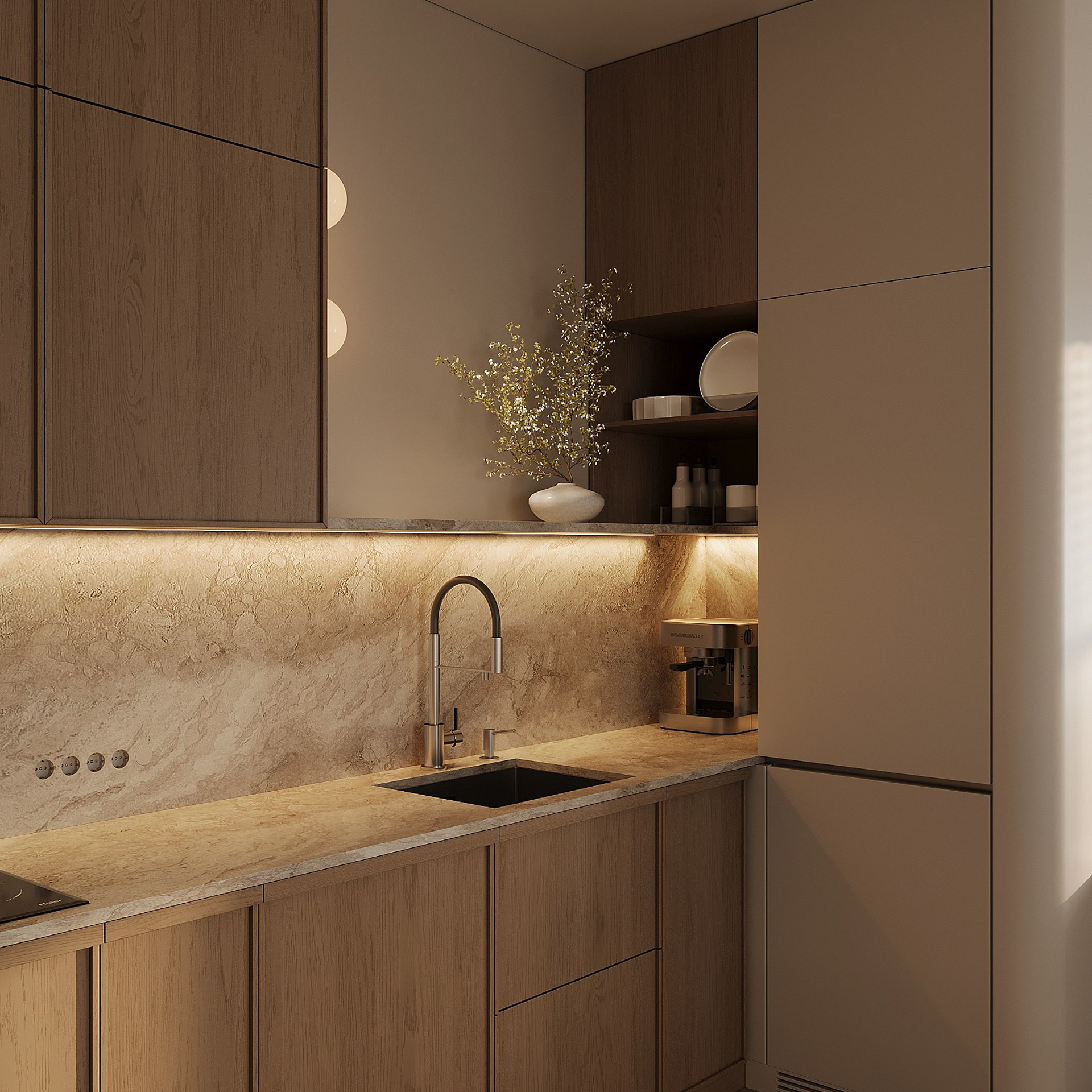 Прихожая, кухня-гостиная. 3D визуализатор интерьера Антонина Ковалёва @kovalevaacg