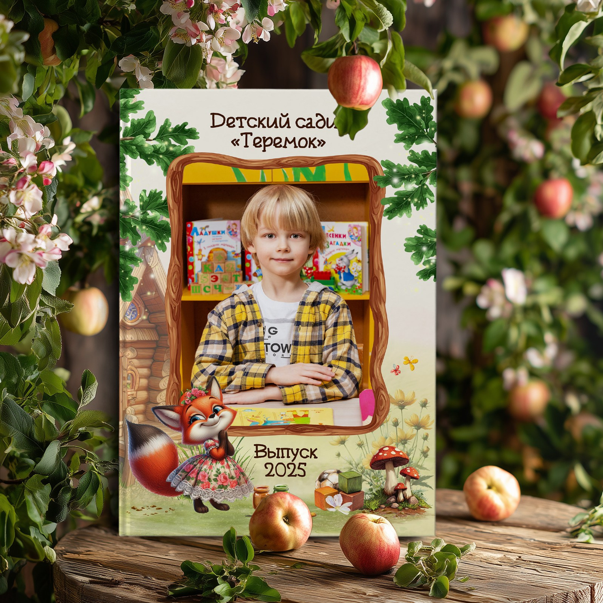 Мокап Яблочный. Шаблоны и дизайны выпускных альбомов и фотокниг