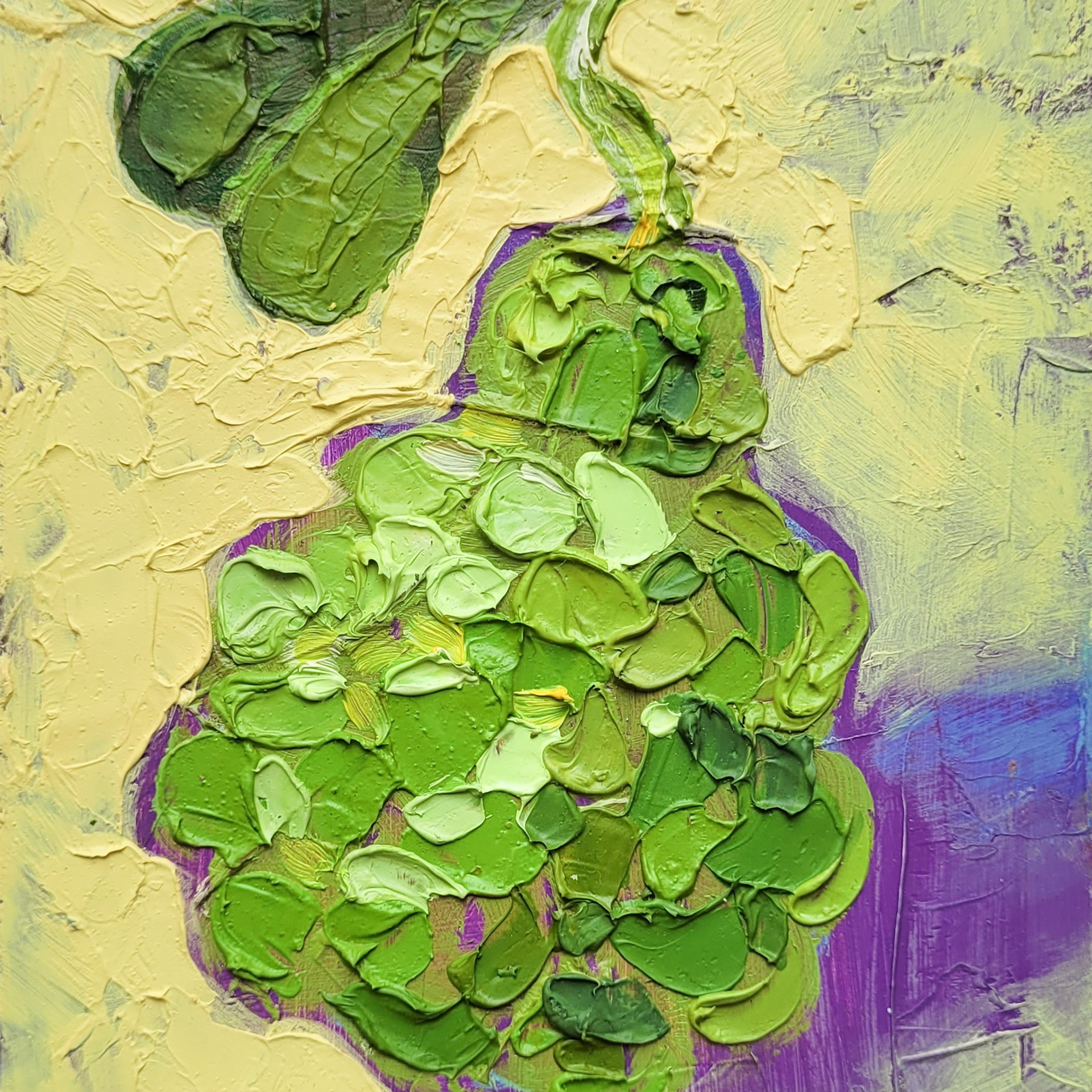 «Малыш бергамот». Масло на картоне. 12×16,5 см. Без оформления.1500р. Галерея авторских картин художницы Бельмесовой Евгении