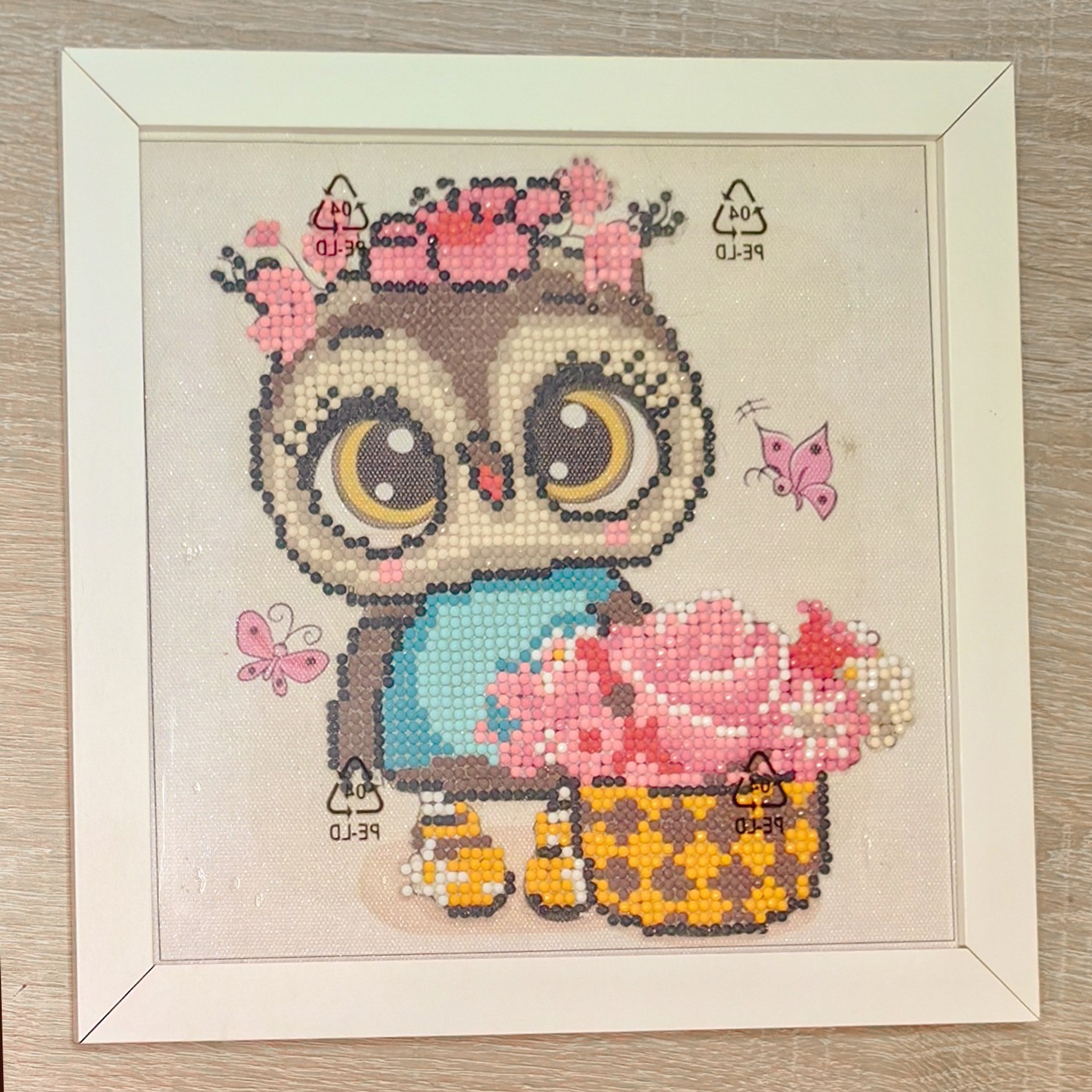 Алмазная мозаика «Мудрая сова среди роз»