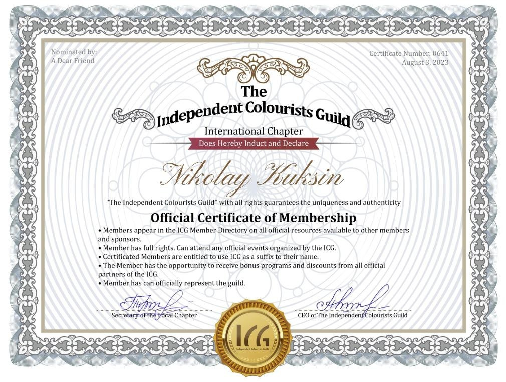 ICG Member. NIKOLAY KUKSIN COLORIST