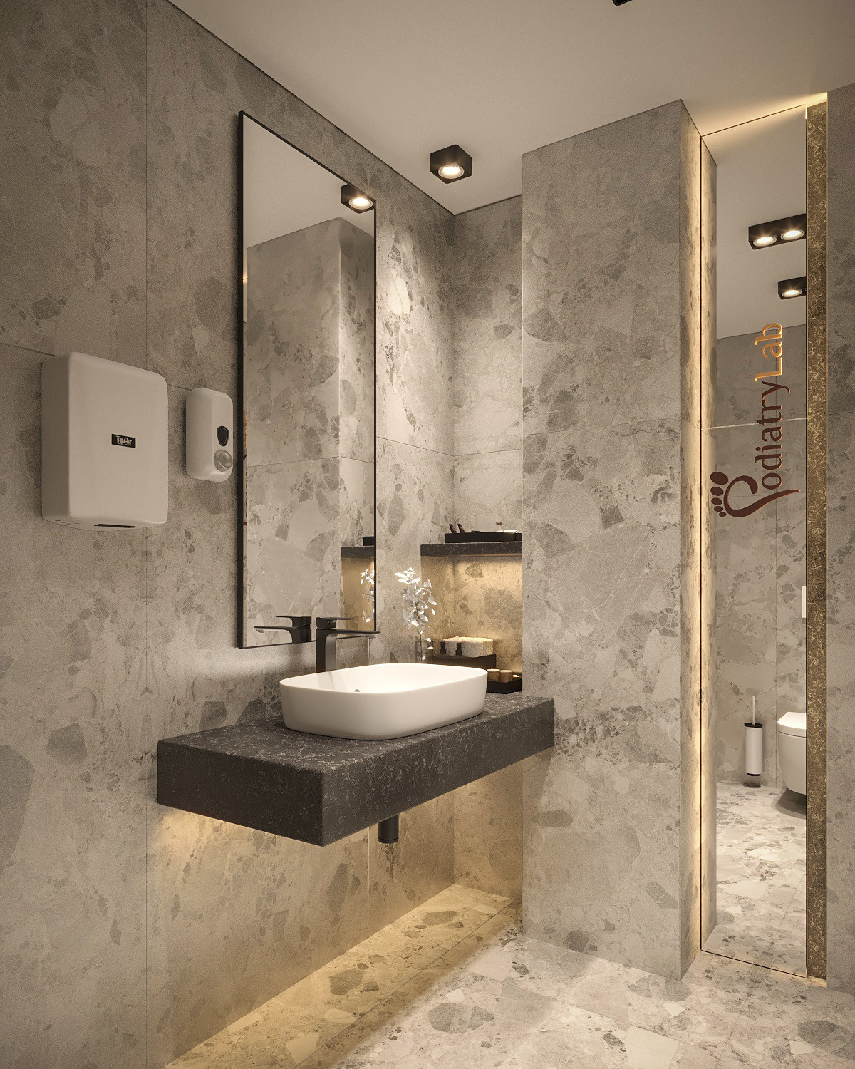 Санузел для клиентов современной клиники патологии стопы