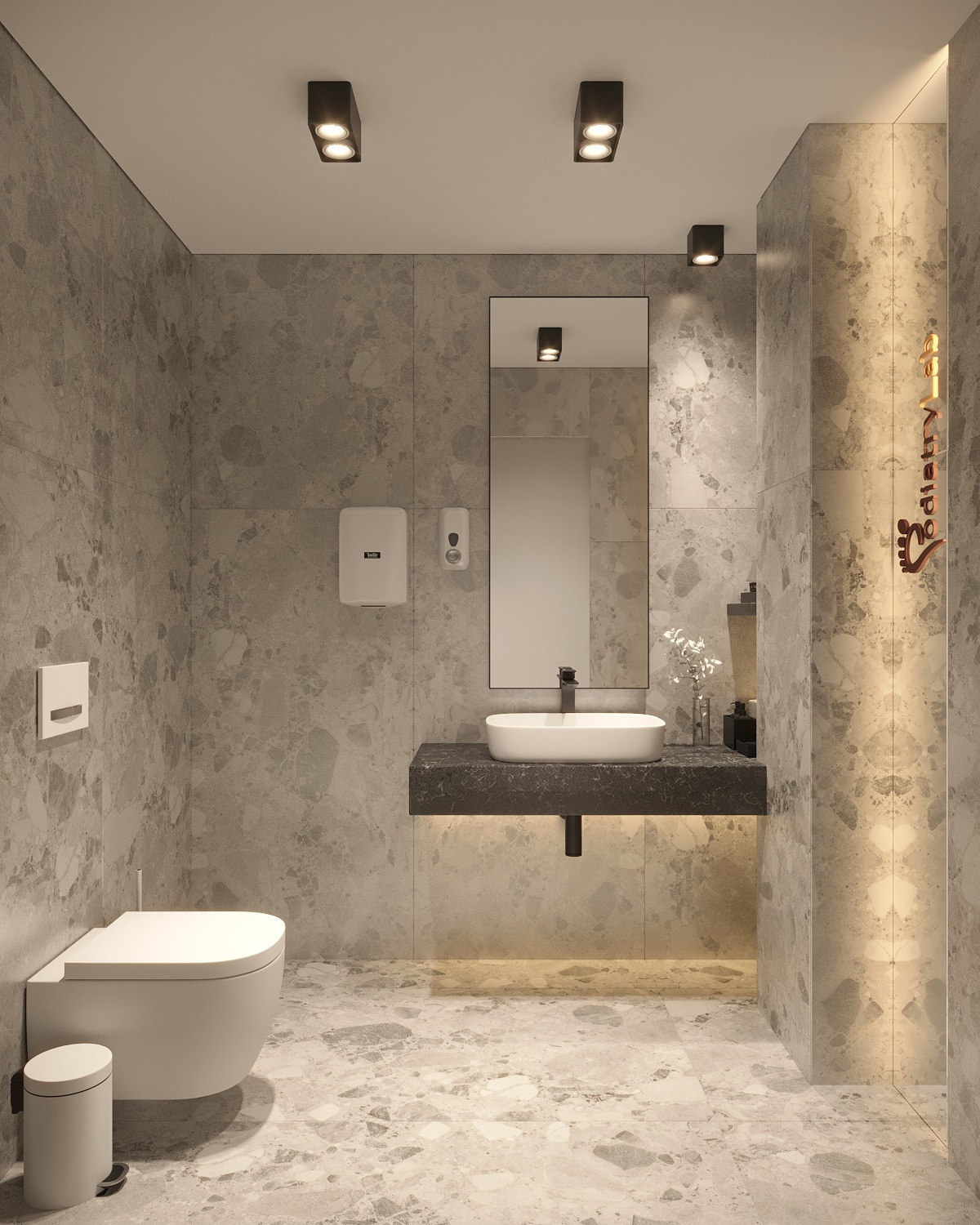 Дизайн интерьера санузла в современной клинике