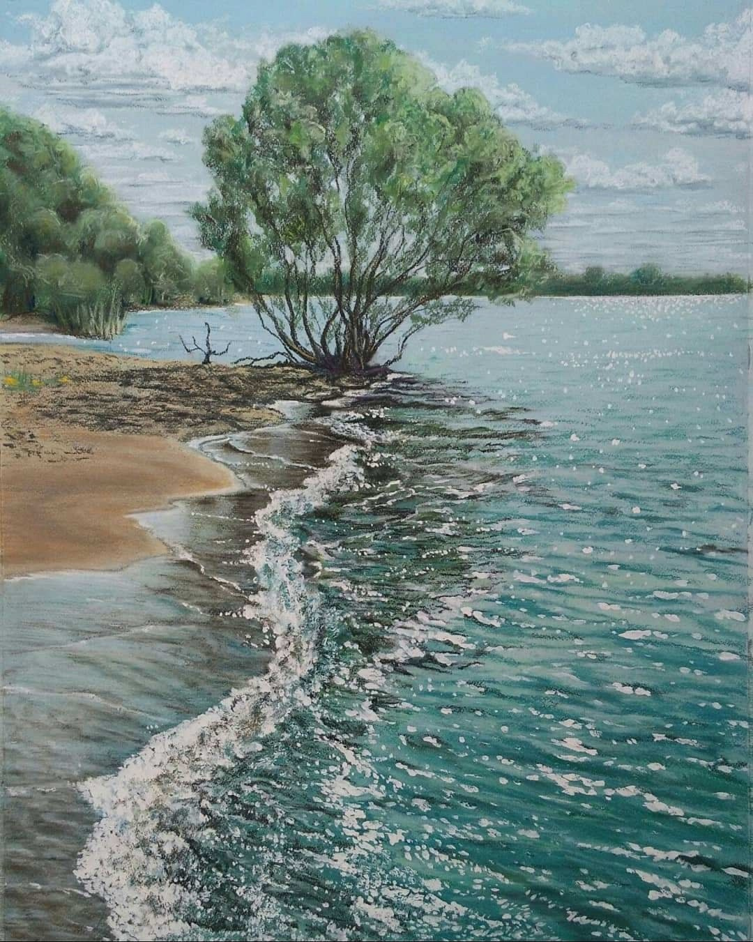 картины, интерьерные картины, пастель, картины маслом, масло, природа, живопись, город, мост, река, монастырь