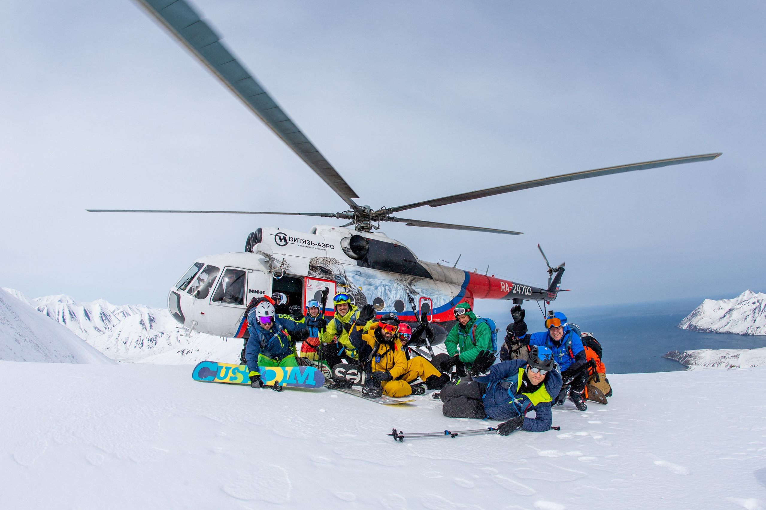 Хели-ски на Камчатке на Ми-8 — катание среди вулканов. Время Камчатки: чтобы найти свой путь, нужно скорость умножить на время