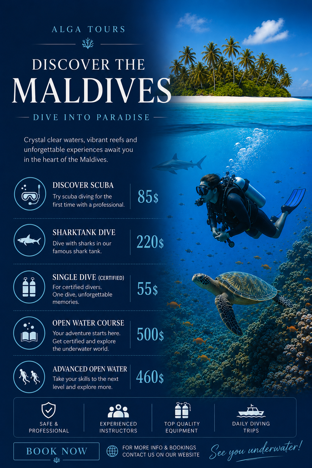 Дайвинг. Travel Agency in the Maldives — ALGA