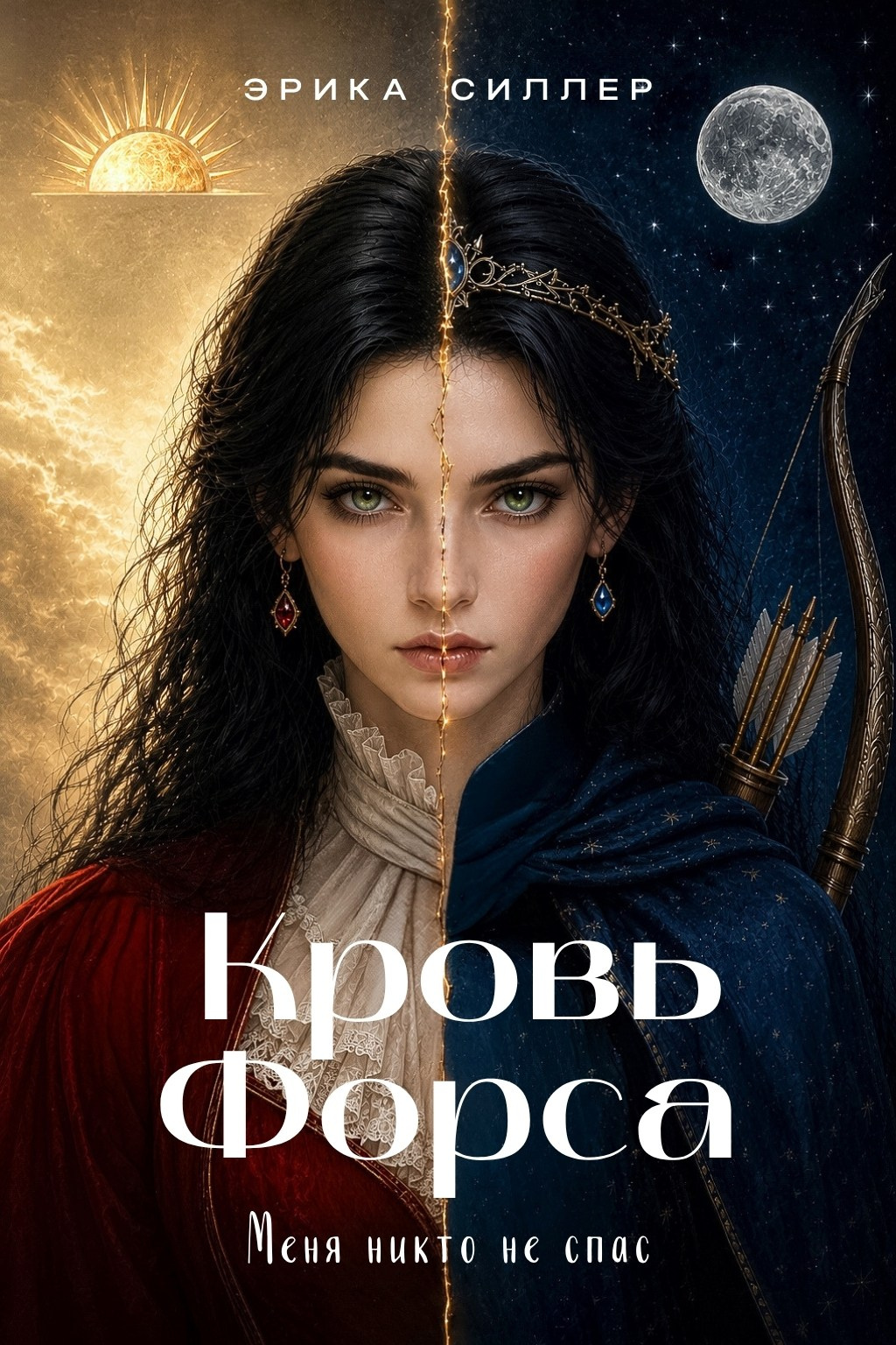 Обложка книги «Кровь Форса», Эрика Силлер. Темная романтика о пленнице и принце. Мираэль Эйборн и Дариан Форс. Любовное фэнтези.